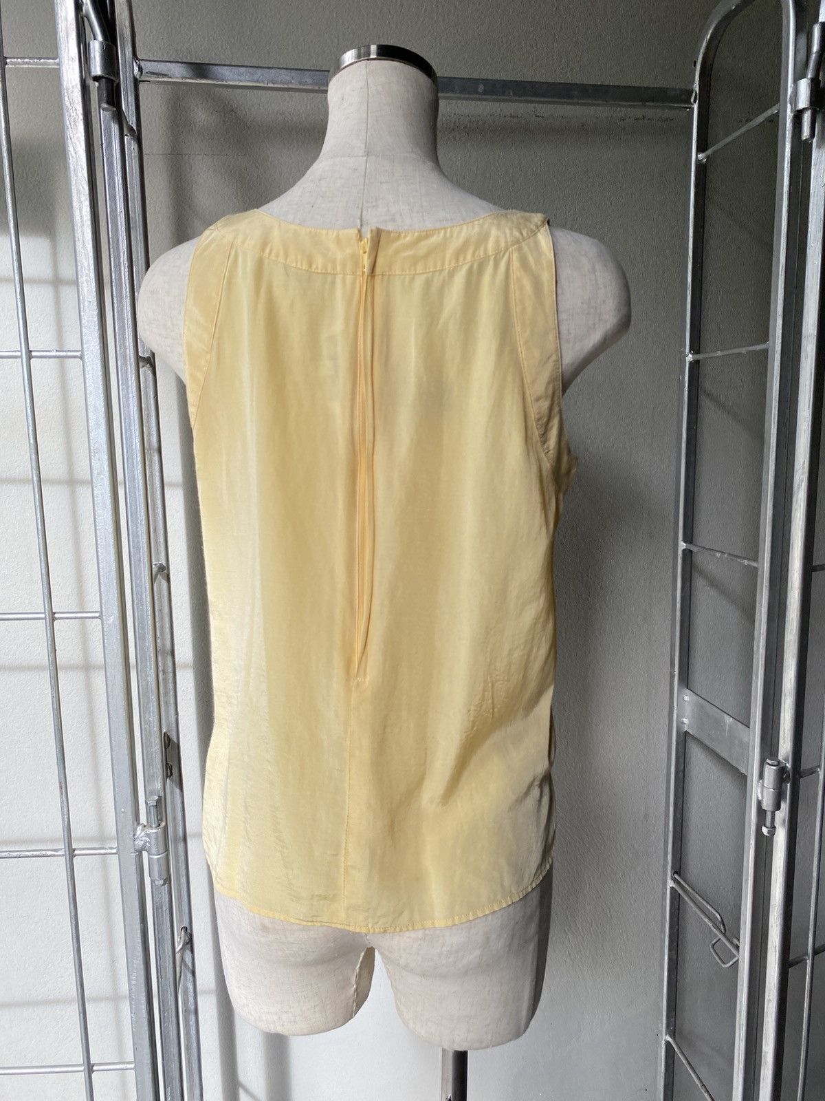 Balenciaga BALENCIAGA Light Yellow Sleeveless Top with Back Zipper Size L / US 10 / IT 46 - 12 Thumbnail