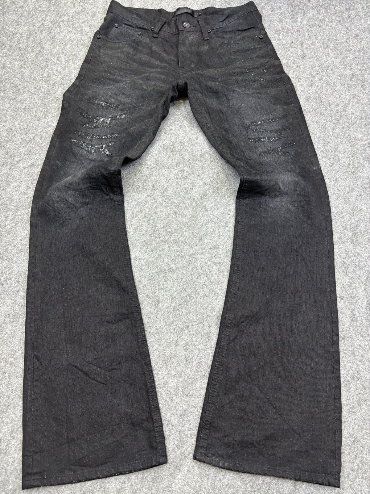 Japanese Brand 💥Flare💥Midas9 Rip&Repair Style Flare Denim F776 Size US 29 - 17 Thumbnail