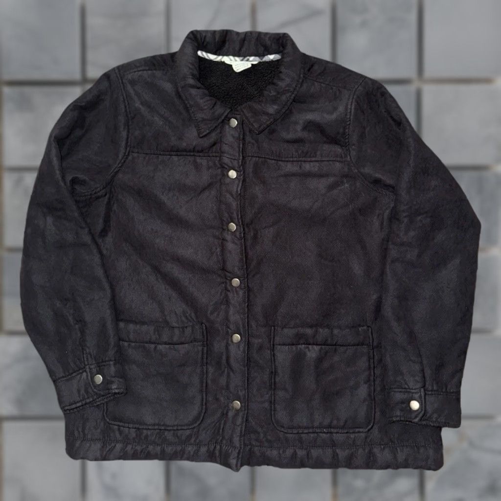 Vintage Boston Traders Women’s Trucker Jacket Navy Blue XL Faux Suede Fleece Lined Vintage No Size XL / US 12-14 / IT 48-50 - 1 Thumbnail