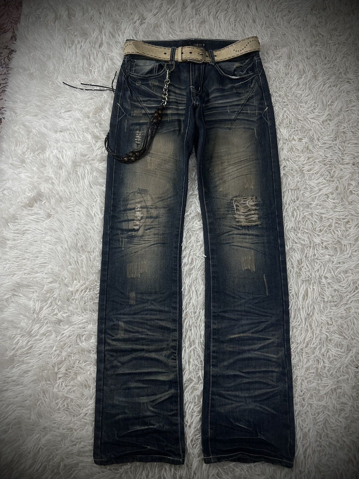 Japanese Brand rare 2000s DIVINER punk distressed denim jeans Size US 31 - 1 Thumbnail