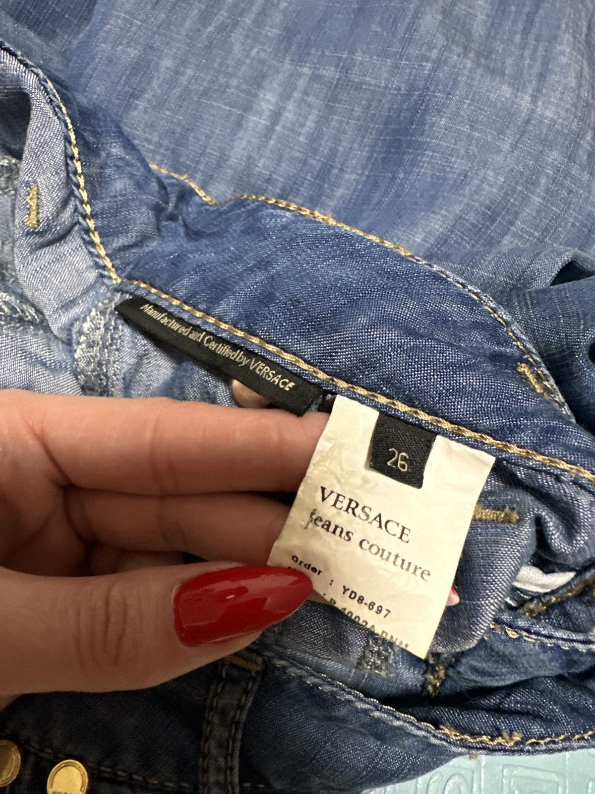 Versace Versace jeans women luxury RARE vintage metal logo Size 26" / US 2 / IT 38 - 13 Thumbnail
