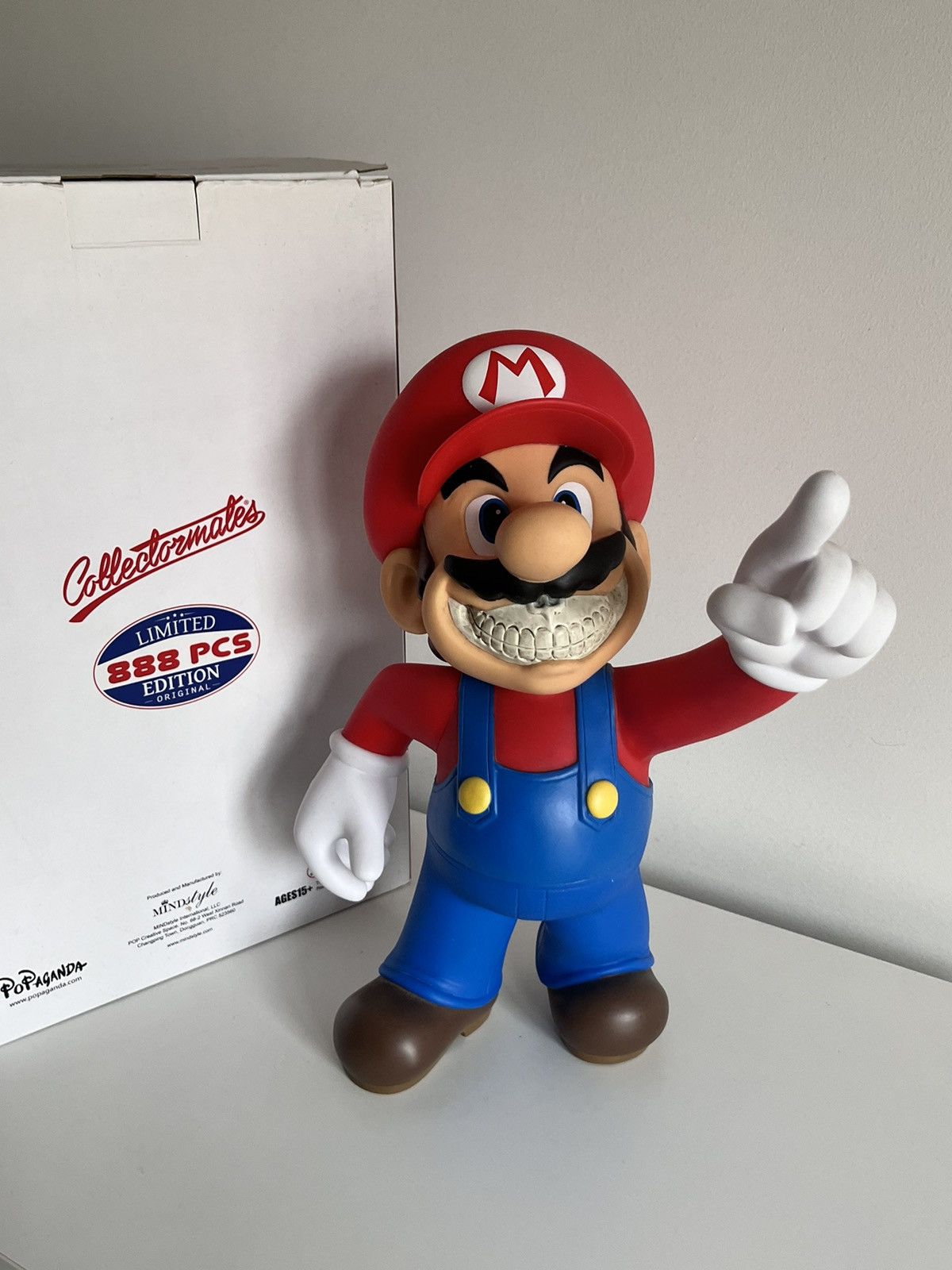 image of Medicom Toy Mario Grin Figurine By Ron English in Red, Men's
