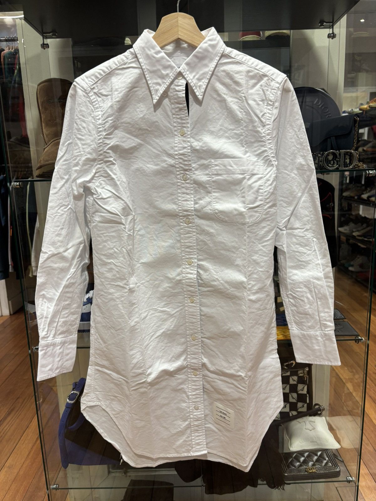 Thom Browne Thom Browne Canvas White Button Up Shirt Size US XS / EU 42 / 0 - 1 Thumbnail