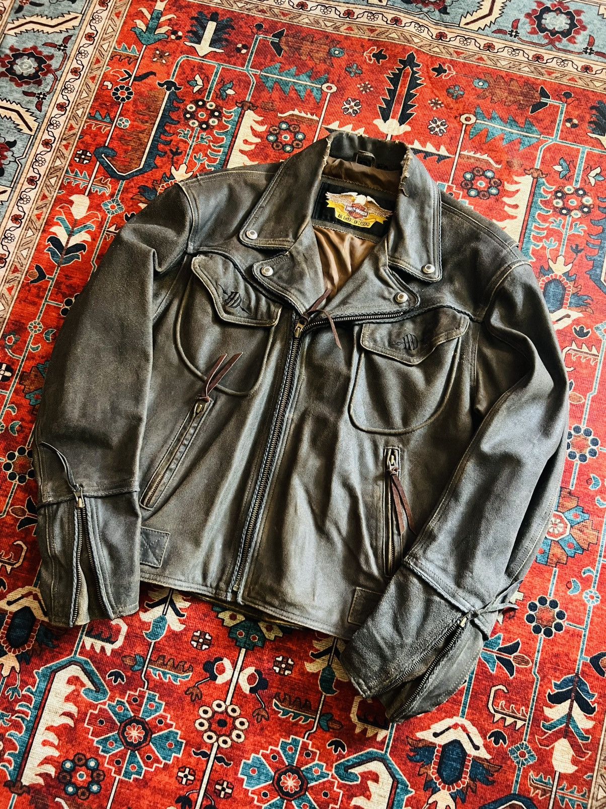 Harley Davidson Vintage Harley Davidson Billings Brown Leather Jacket Size US L / EU 52-54 / 3 - 1 Thumbnail