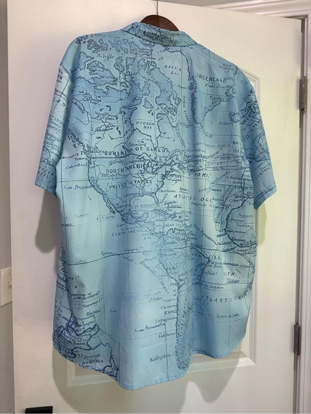 Other Light Blue Map-Print Short Sleeve Shirt Size US XXL / EU 58 / 5 - 4 Thumbnail