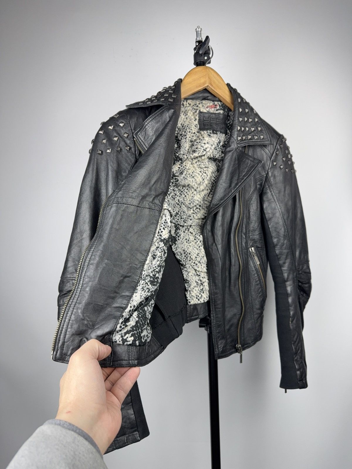 Genuine Leather Vintage Punk Rock Avant Garde Gothic Bomber Leather Jacket Size S / US 4 / IT 40 - 9 Thumbnail