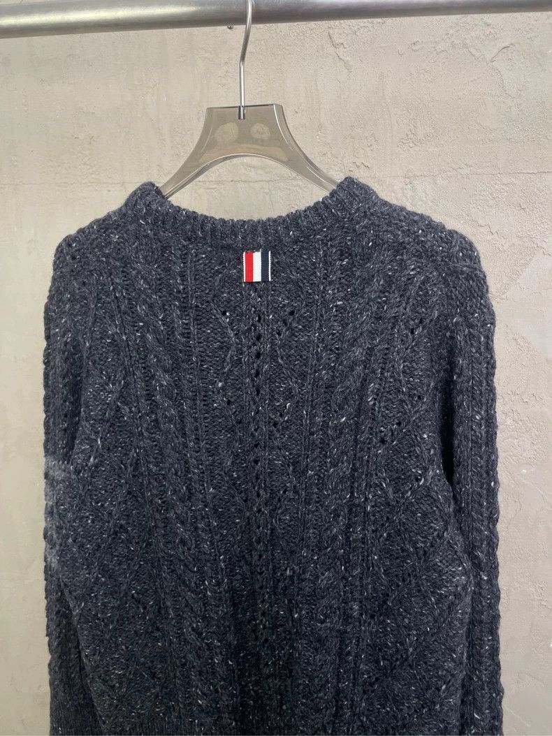 Thom Browne Thom browne Size 38 Dark gray four-striped thick round-nec Size US XS / EU 42 / 0 - 4 Thumbnail