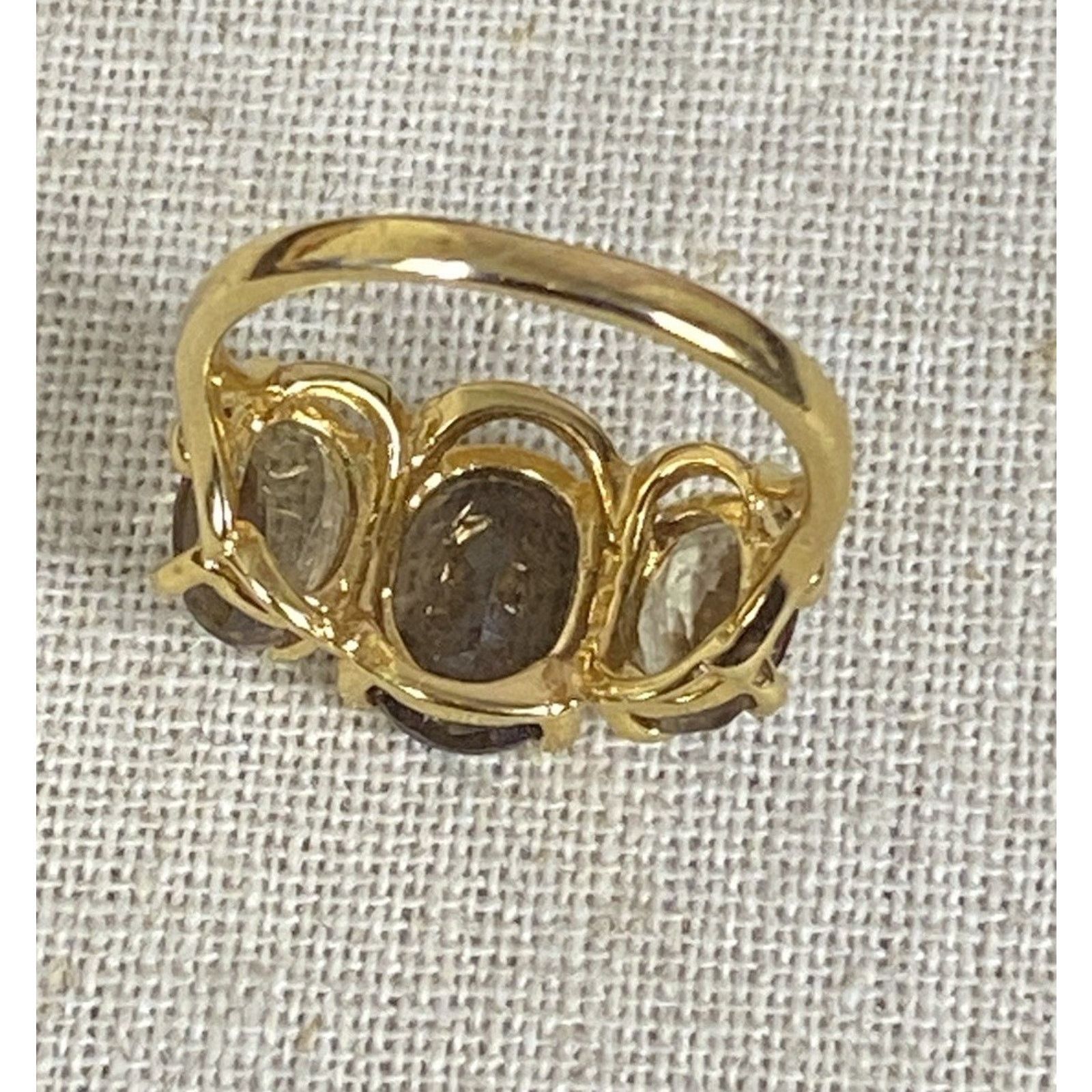 Sterling Silver UNCAS 925 Sterling Silver Gold Plated Smoky Quarts-size 8.25 Size ONE SIZE - 3 Thumbnail