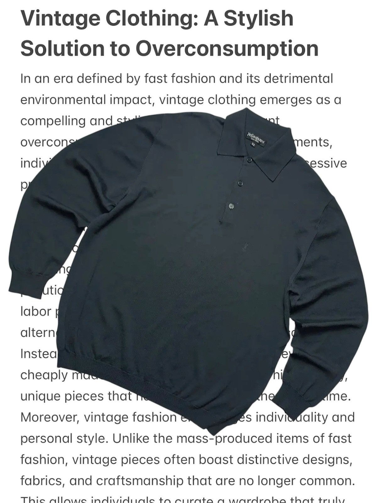 Yves Saint Laurent Vintage Yves Saint Laurent L rugby polo long sleeve sweater Size US L / EU 52-54 / 3 - 1 Thumbnail