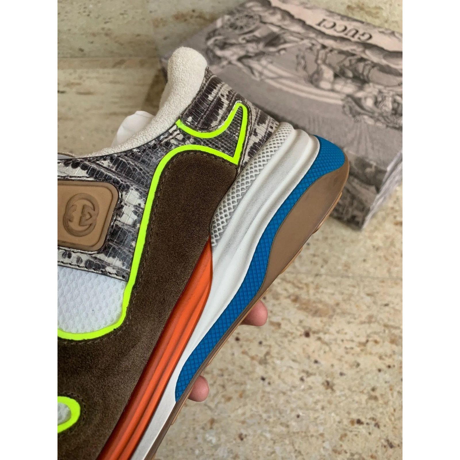 Gucci o1rshd1 Miro Soft Logo Runner Trainer in Brown / Multi Size US 8.5 / EU 41-42 - 6 Thumbnail