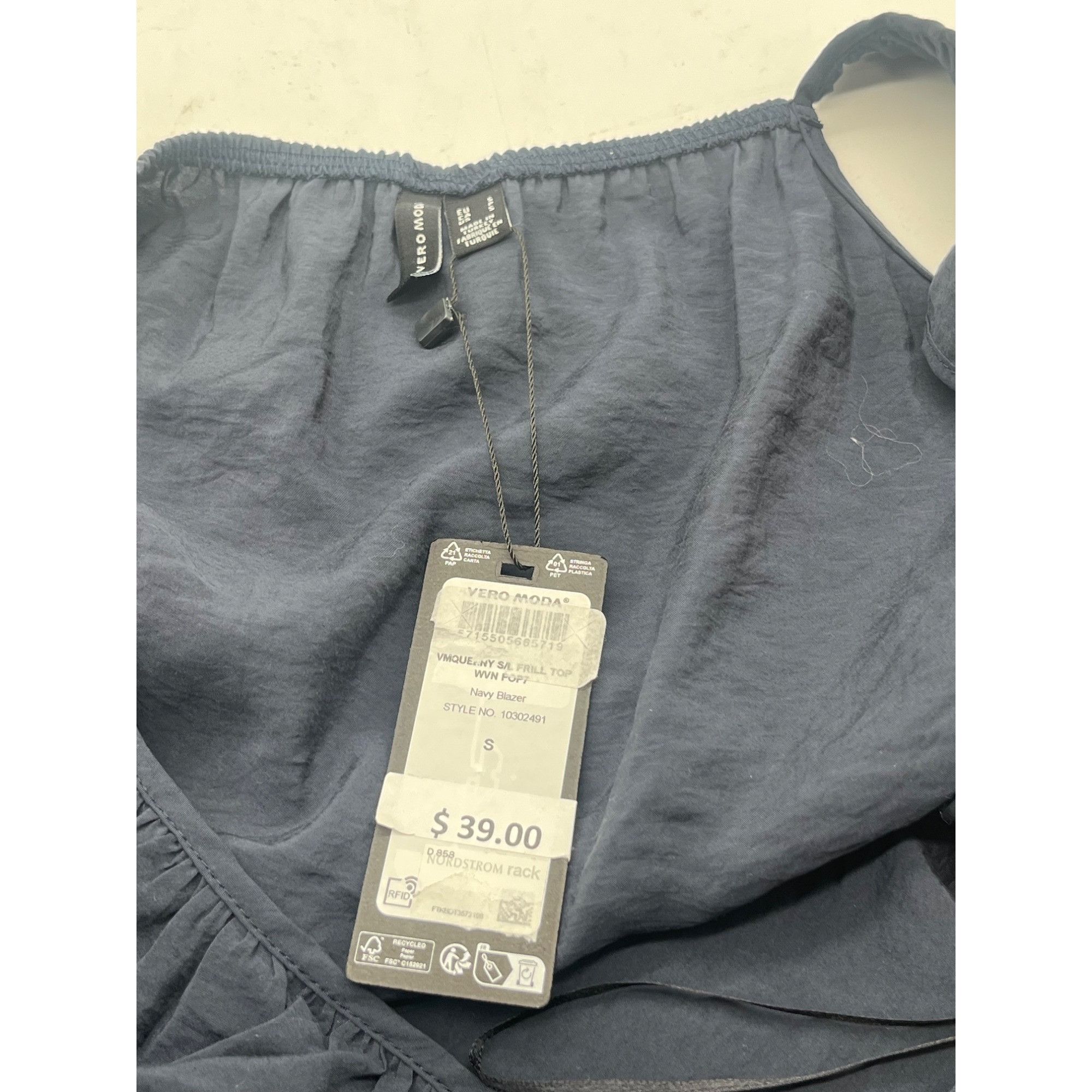 Other Vero Moda Ruffle Neck Detail Cami Top, Navy Blazer, Sz. S Size S / US 4 / IT 40 - 7 Thumbnail