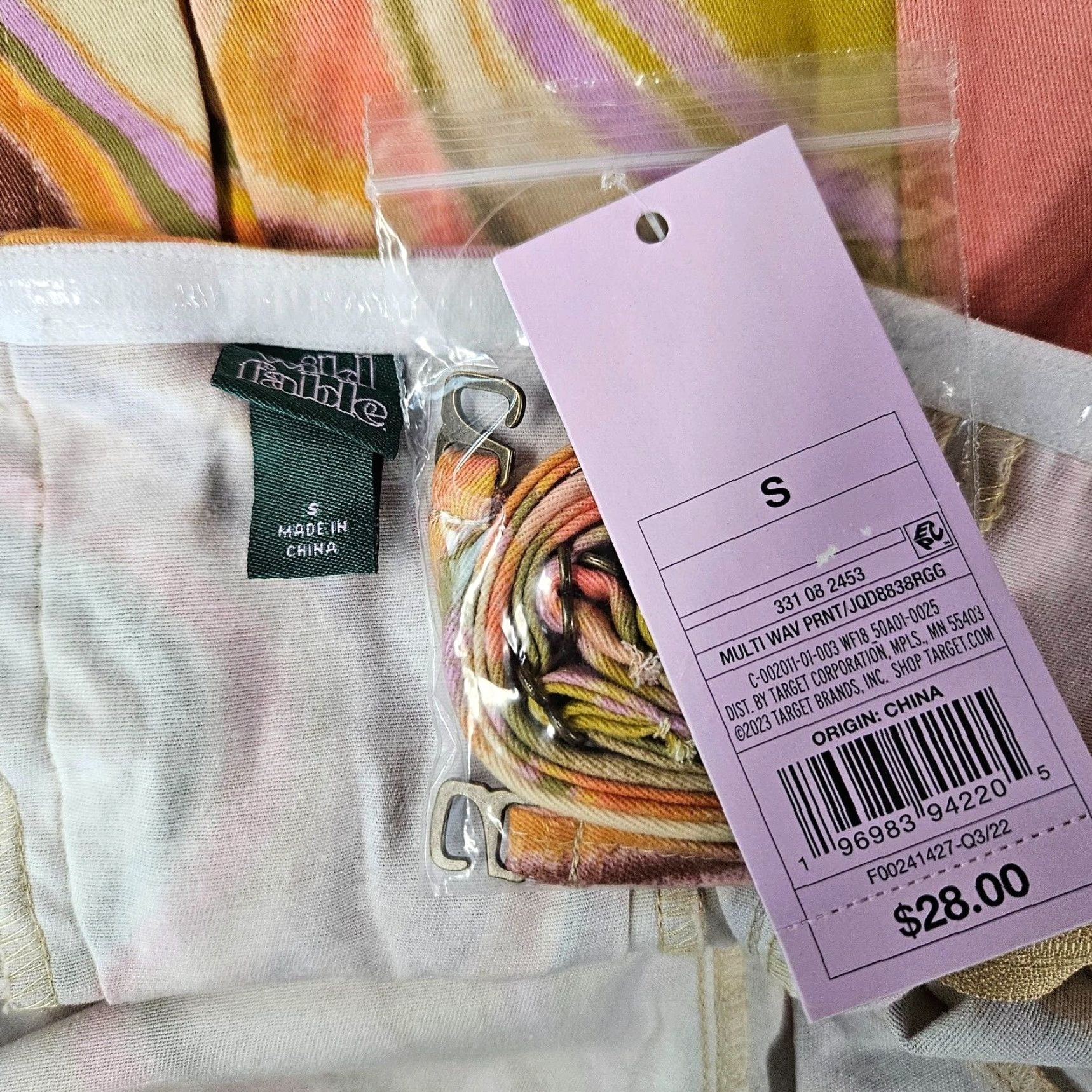 Vintage VINTAGE Wild Fable Womens Mini Dress Sz Small Pink Green Removeable Straps Cotton Blend Size S / US 4 / IT 40 - 6 Thumbnail