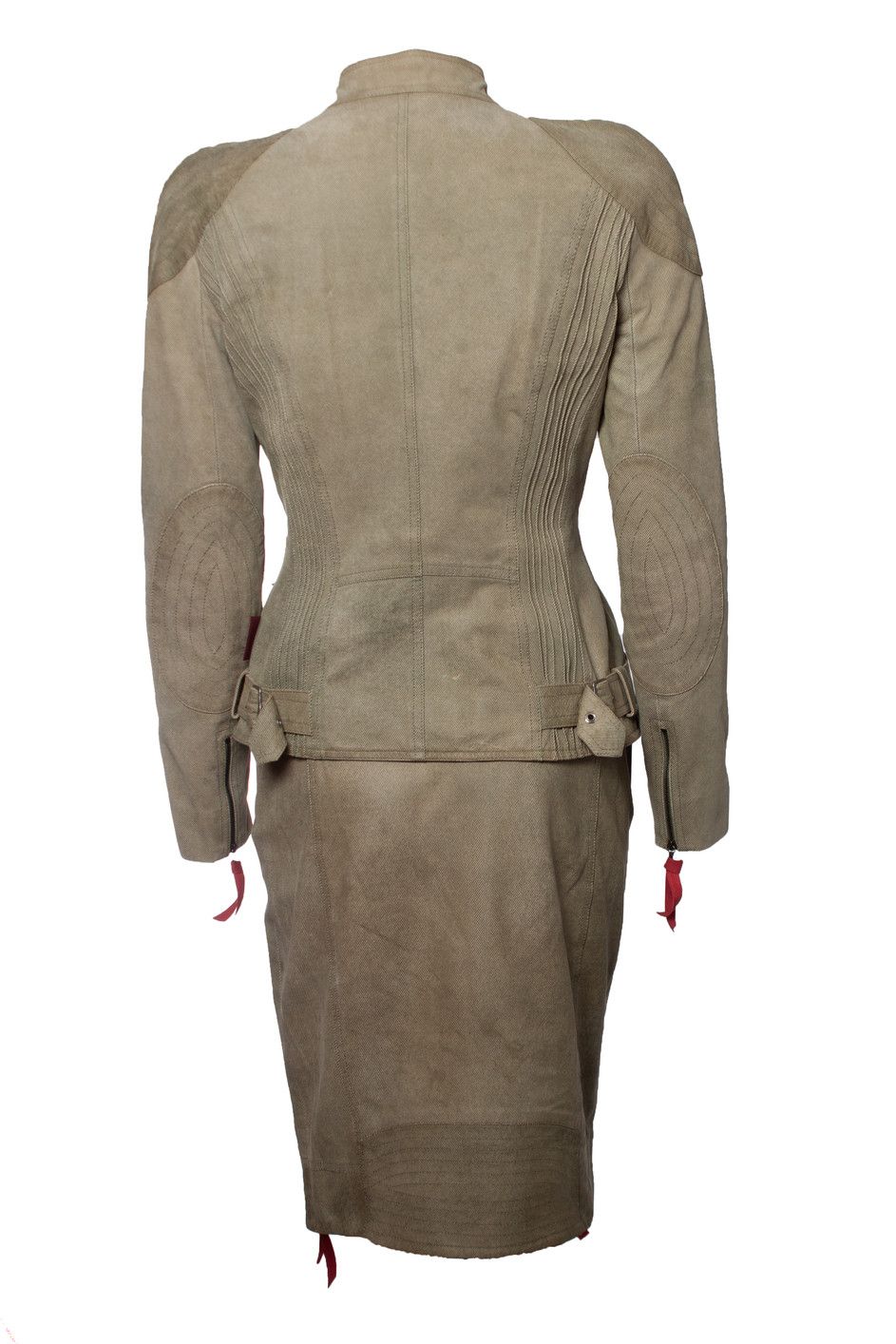 Dior Christian Dior, Green suede biker jacket and skirt Size S / US 4 / IT 40 - 5 Thumbnail