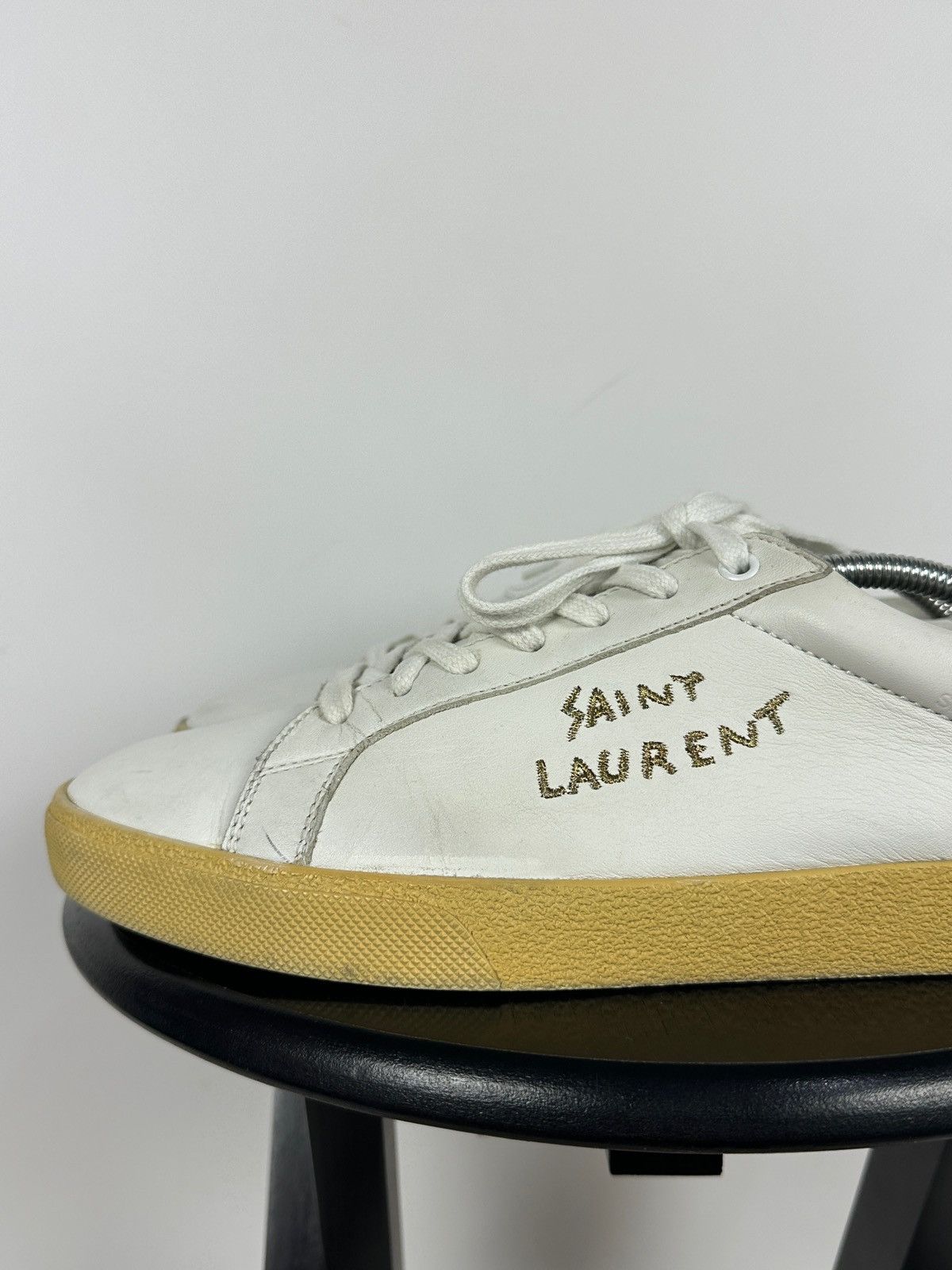 Saint Laurent Paris Saint Laurent Paris Court Classic Leather Low Top Sneakers Size US 12 / EU 45 - 13 Thumbnail