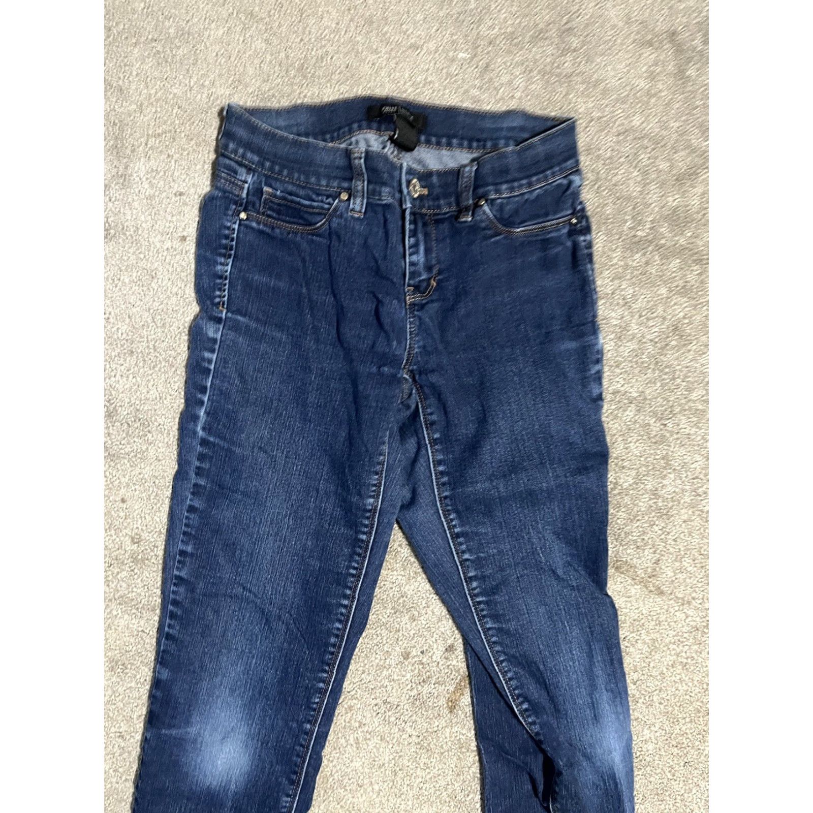 White House Black Market White House Black Market Jeans Womens XS Blue Low Rise Skinny Denim Distres Size 26" / US 2 / IT 38 - 2 Thumbnail