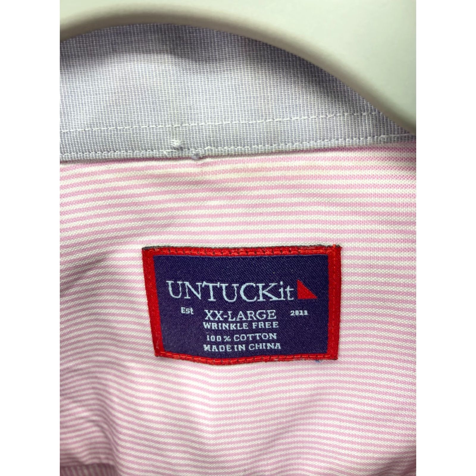 UNTUCKit Untuckit Dress Shirt Mens 2XL Pink Striped Slim Fit Long Sleeve Shirt Size 48R - 7 Thumbnail