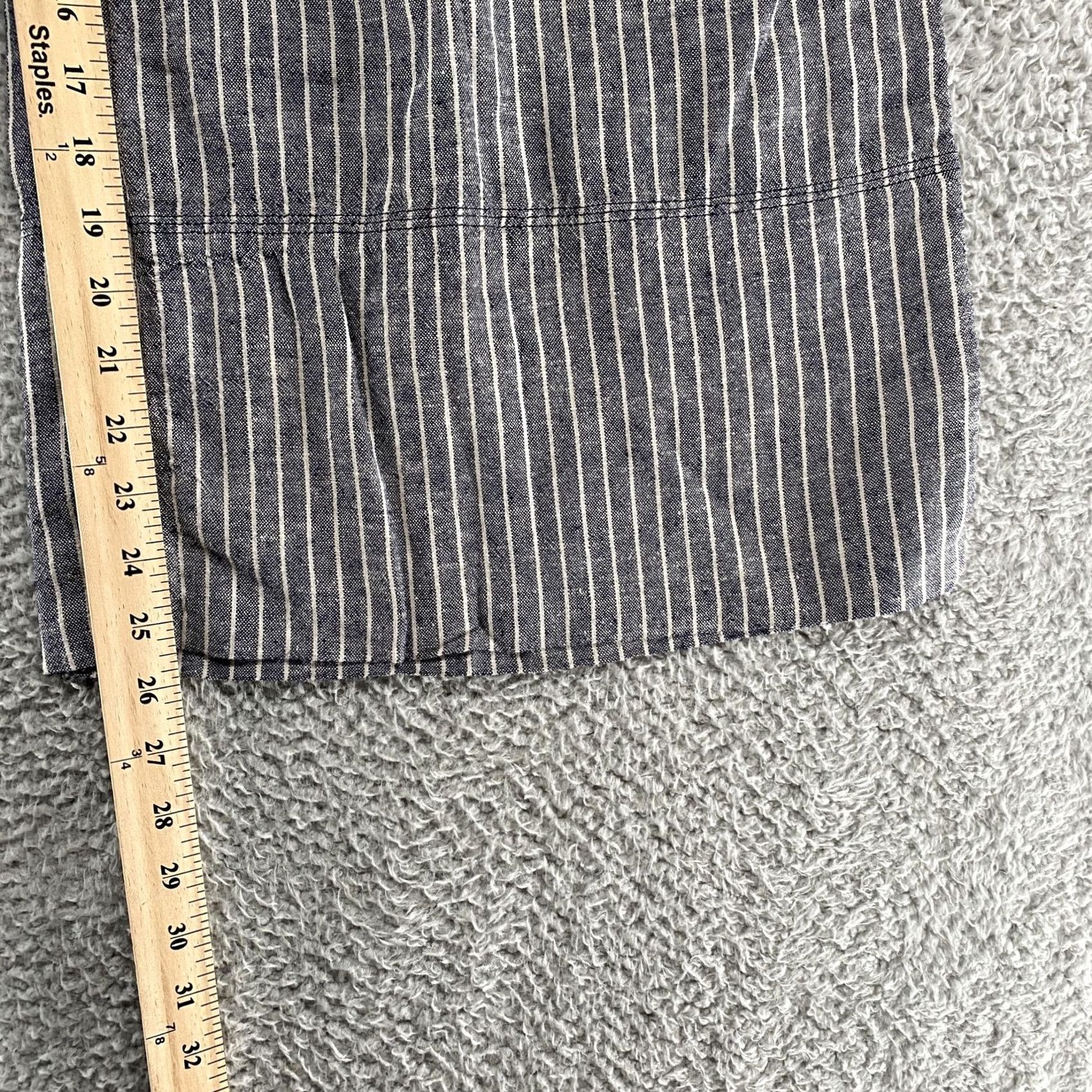 Banana Republic Banana Republic Womens S Blue Stripe Linen Wide Leg Pants Coastal Beachy Ankle Size 28" / US 6 / IT 42 - 6 Thumbnail