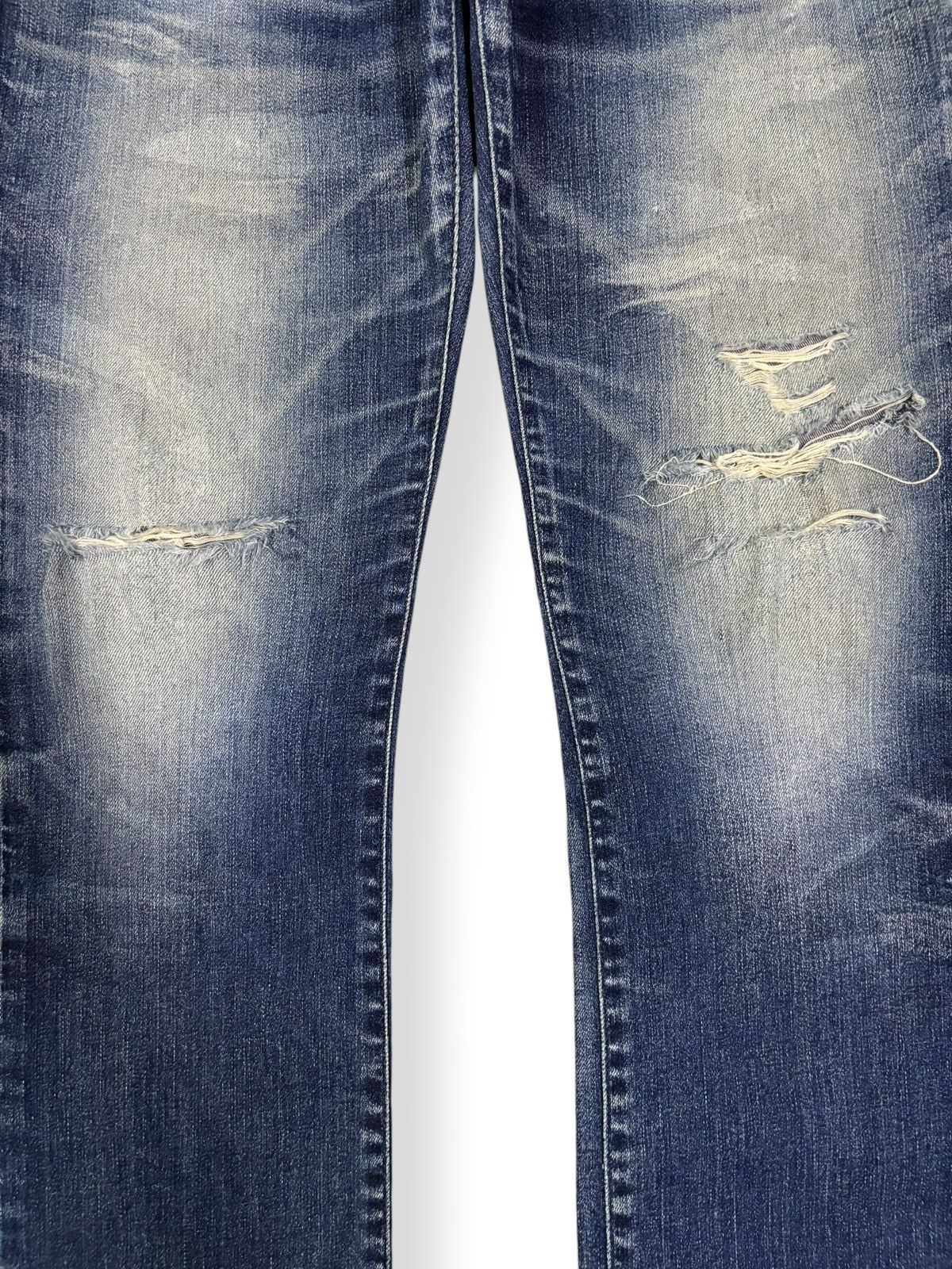Tornado Mart Vintage Tornado Mart Whiskers Faded Wash Distressed Jeans Size US 33 - 4 Thumbnail