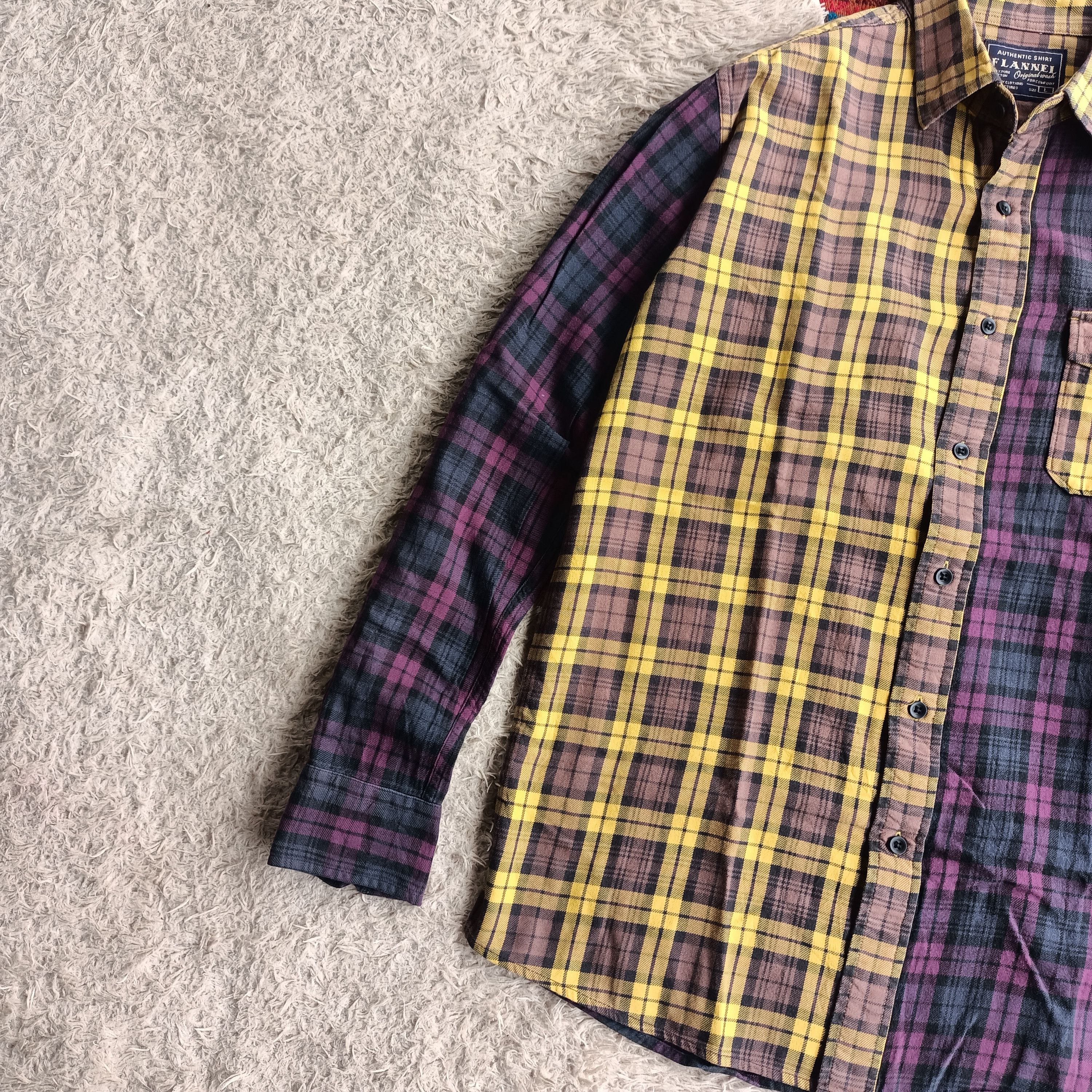 Uniqlo Vintage Uniqlo 2 cut collor faded flannel Size US L / EU 52-54 / 3 - 3 Thumbnail