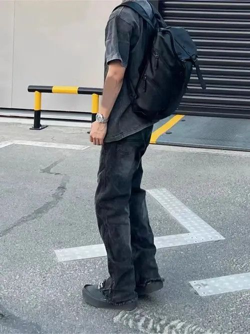 Japanese Brand High Street Hip Hop Side Zipper Slit Raw Edge Straight Jeans Size US 34 / EU 50 - 4 Thumbnail