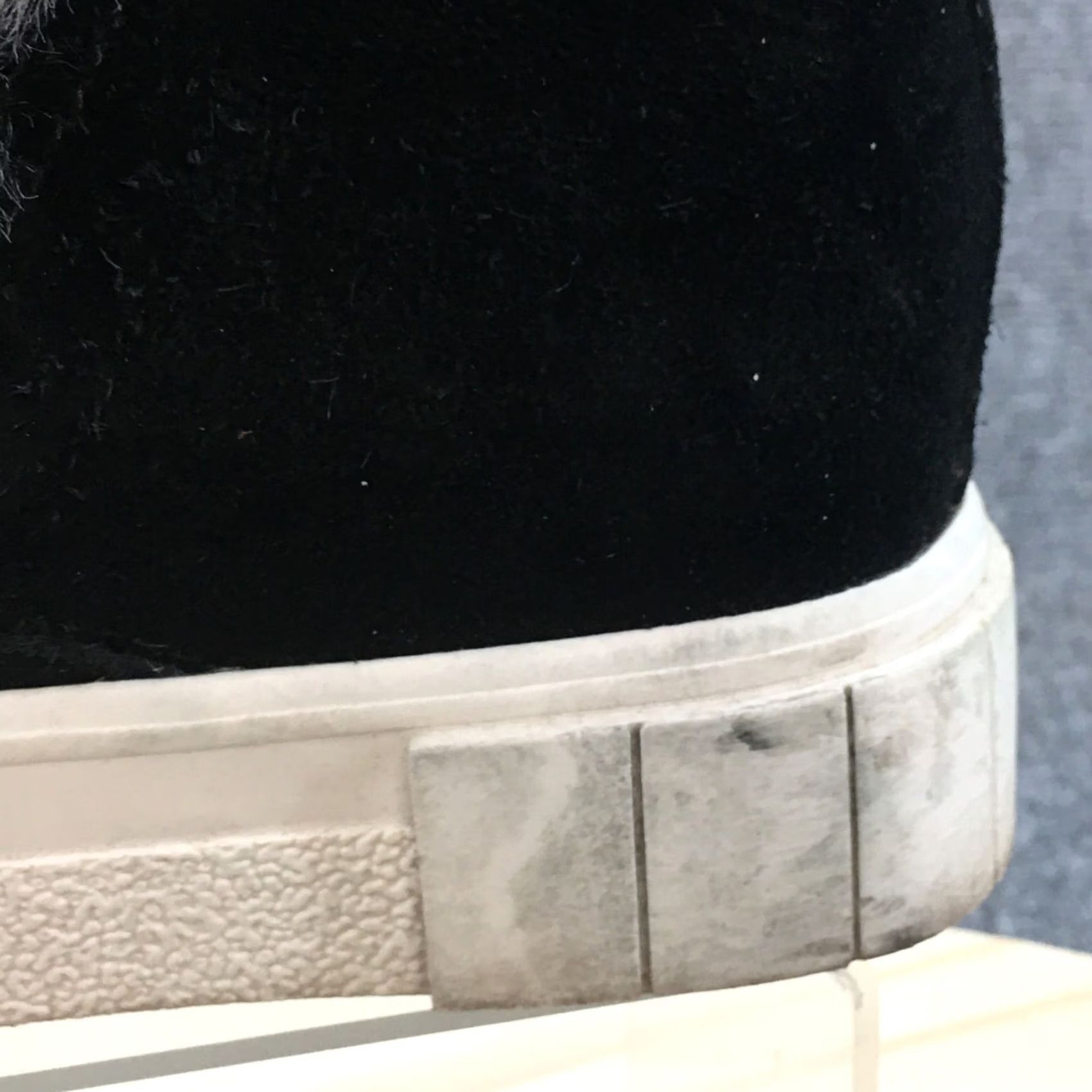 Dolce Vita Dolce Vita Sneaker Womens 7M Black Gray Zanza Slip On Casual Faux Fur Suede - Size 7/4.5 EU Size US 7 / IT 37 - 5 Thumbnail