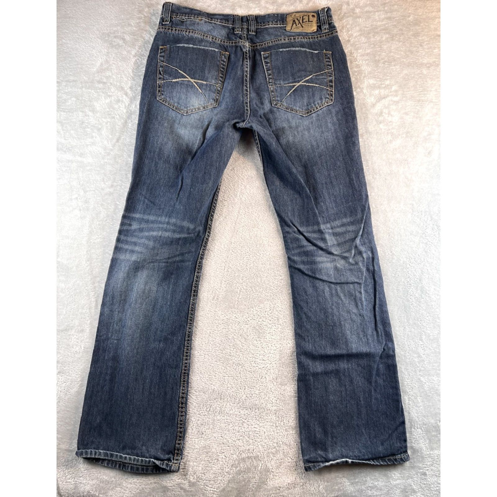 Vintage TK Axel Jeans Jeans Men 34x34 Blue Med Wash Denim Slim Straight Cowboy Athletic Stretch Pocket Comfort Regular Rise Mid Vintage No Size US 34 / EU 50 - 2 Thumbnail