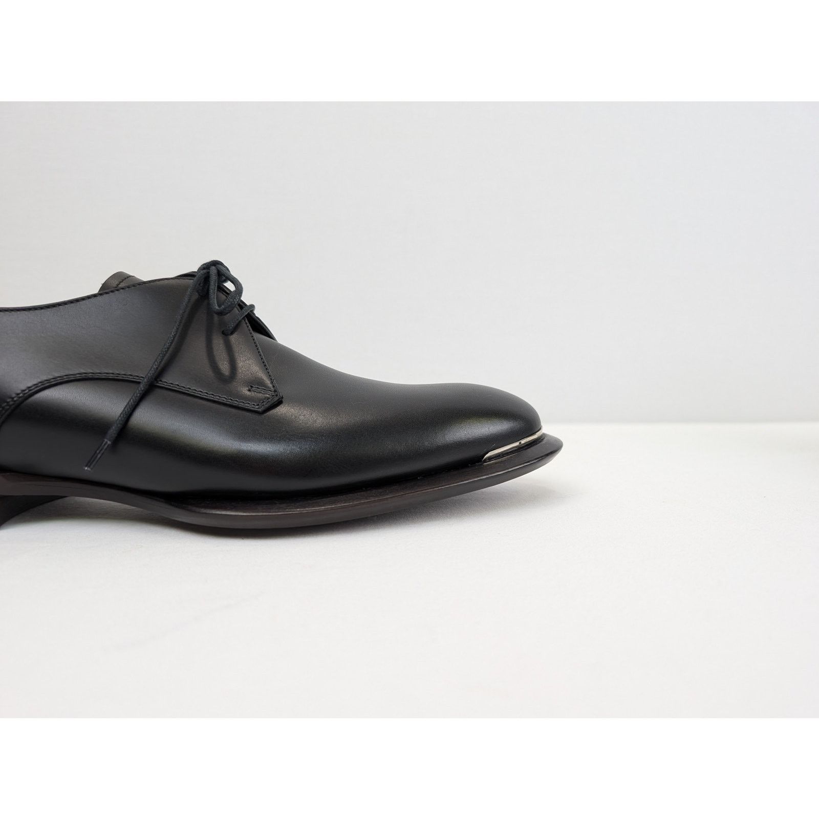 Alexander McQueen o1rshd1 Scarpa Pelle S.Cuoio Calf Boots Shoe in Black Size US 12.5 / EU 45-46 - 4 Thumbnail
