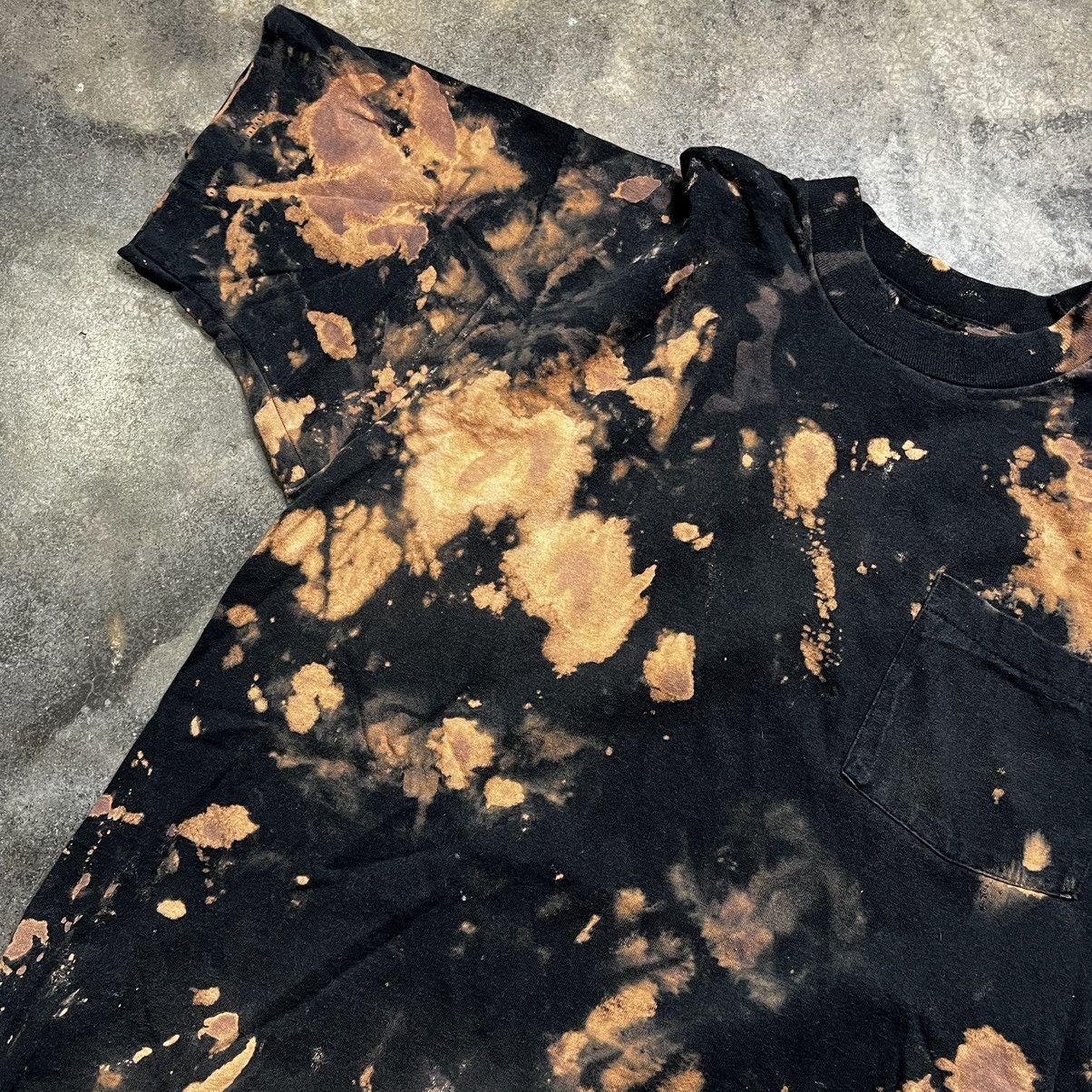 Vintage vintage single stitch black bleached tshirt Size US XL / EU 56 / 4 - 6 Thumbnail