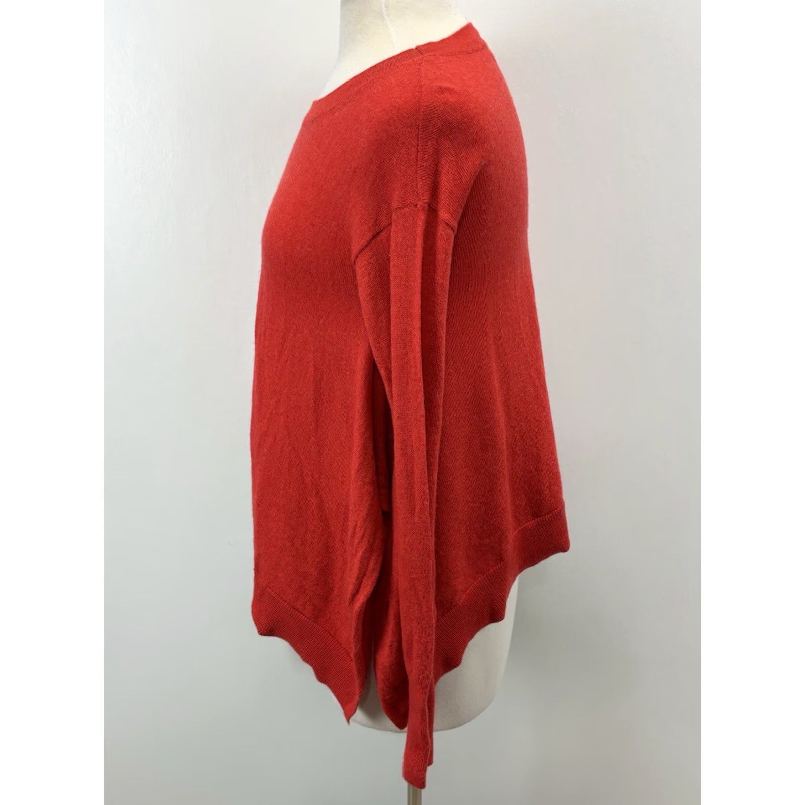 Anthropologie Anthropologie Gale Merino Wool Sweater Womens S Orange Red Stretch Relaxed Fit Size S / US 4 / IT 40 - 2 Thumbnail