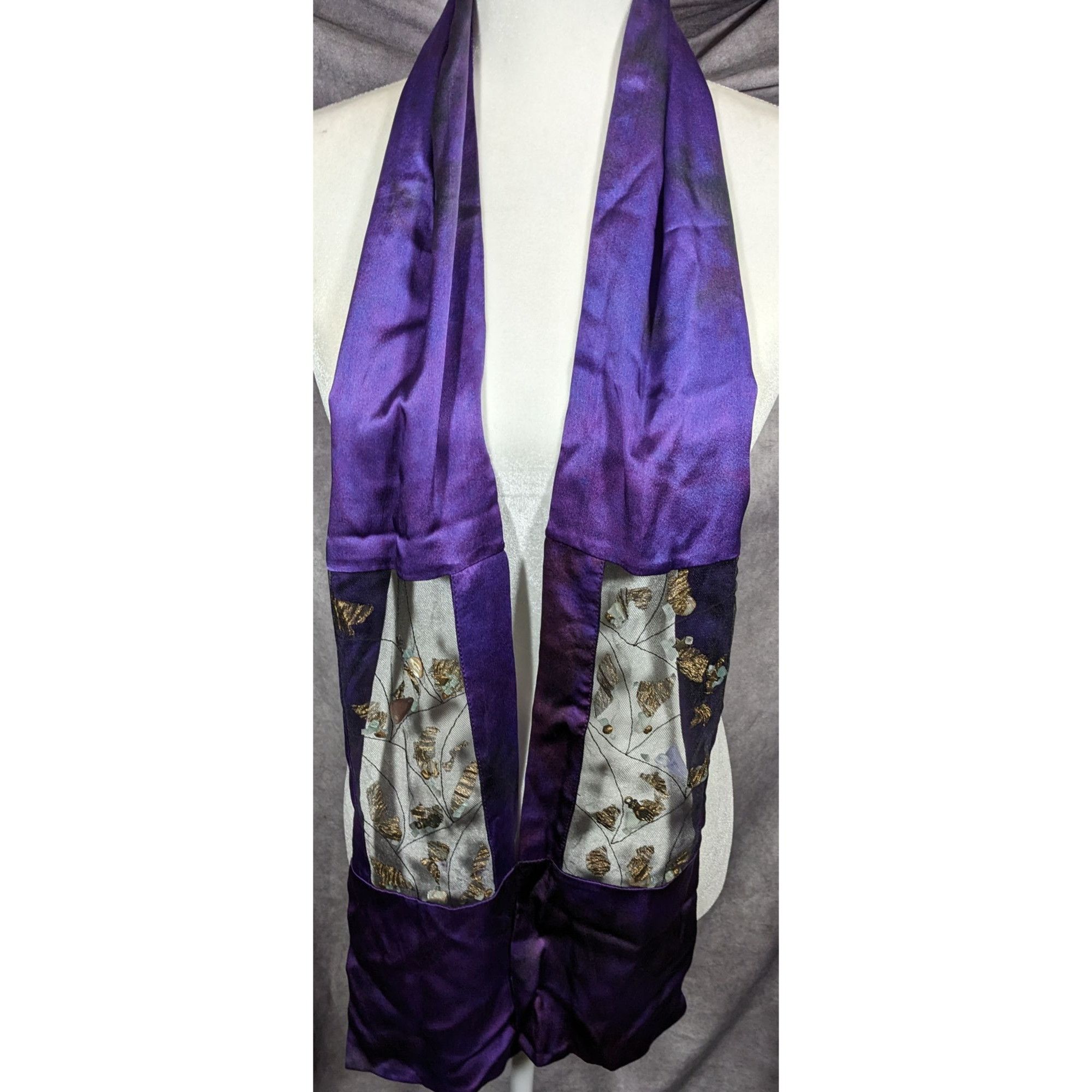 Other Gothic Mystic Purple Mottled Scarf With Crystal And Charm In Size ONE SIZE - 6 Thumbnail
