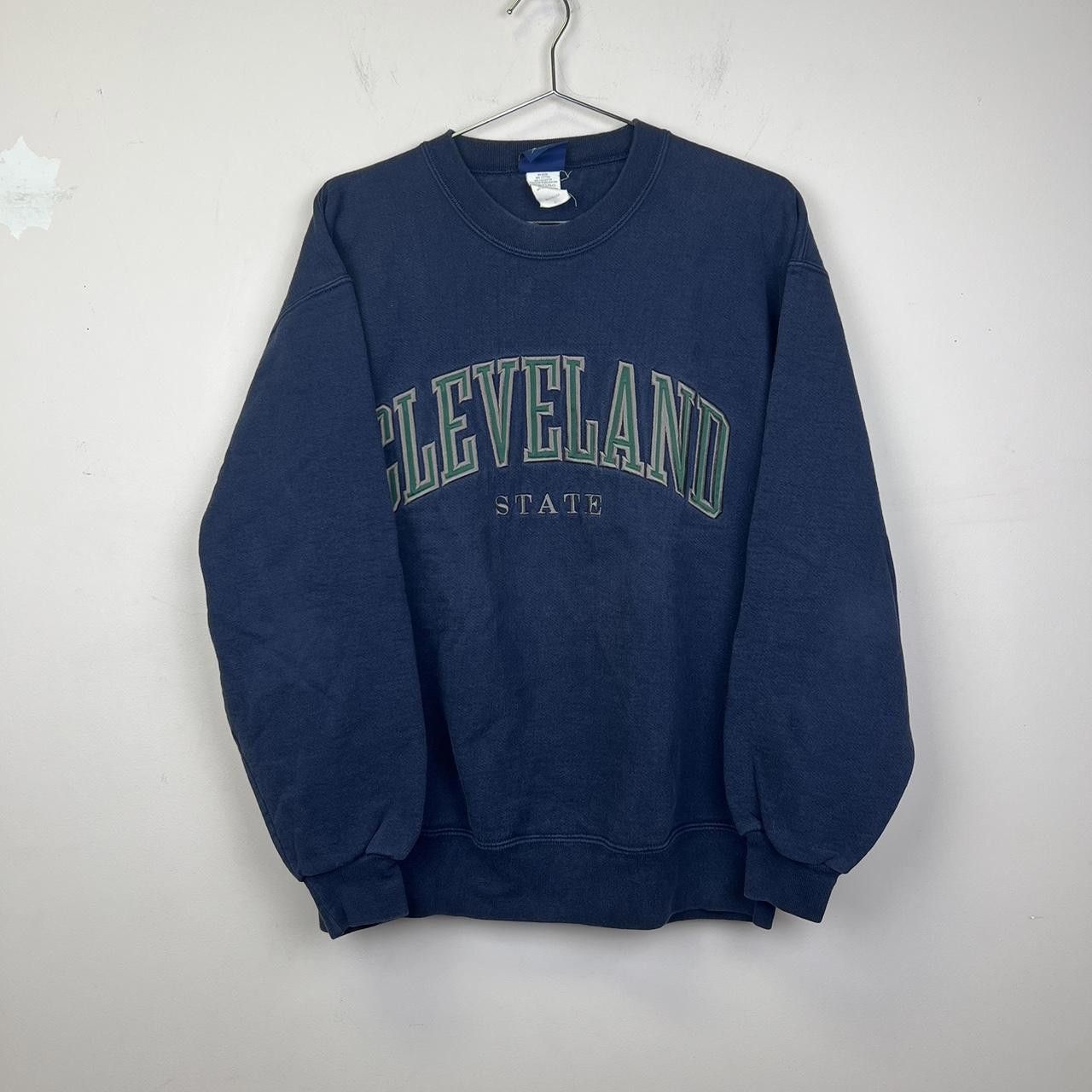 Designer 90s Cleveland State Crewneck Sweatshirt - Vintage Style Size US L / EU 52-54 / 3 - 1 Thumbnail