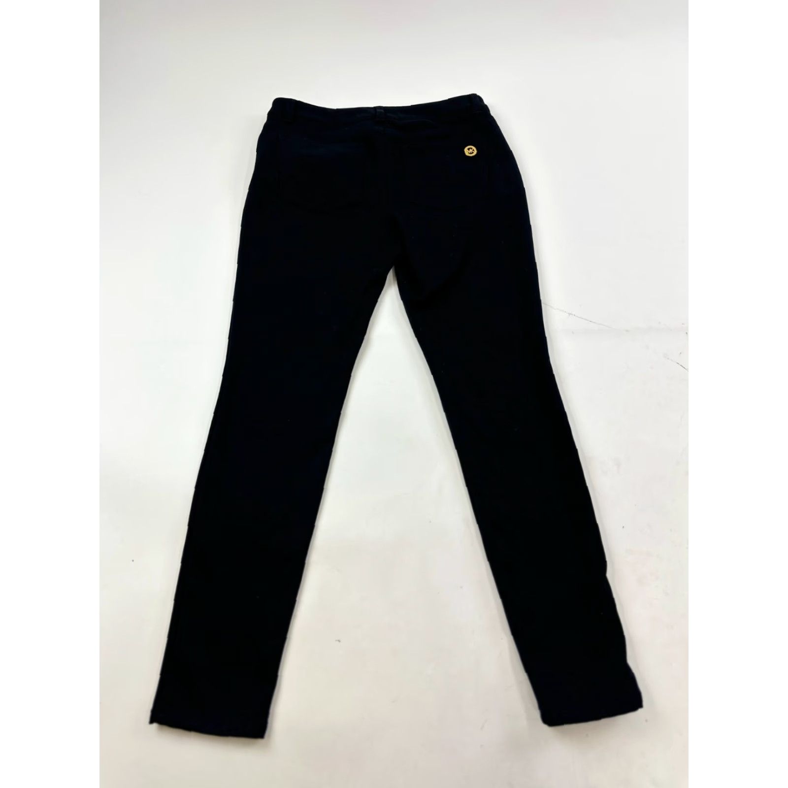 Michael Kors Michael Kors Pants Womens 6 Black Stretch Formal Ankle Skinny Mid Rise Button Pockets Solid Polyester Casual Office Womens Size 28" / US 6 / IT 42 - 2 Thumbnail