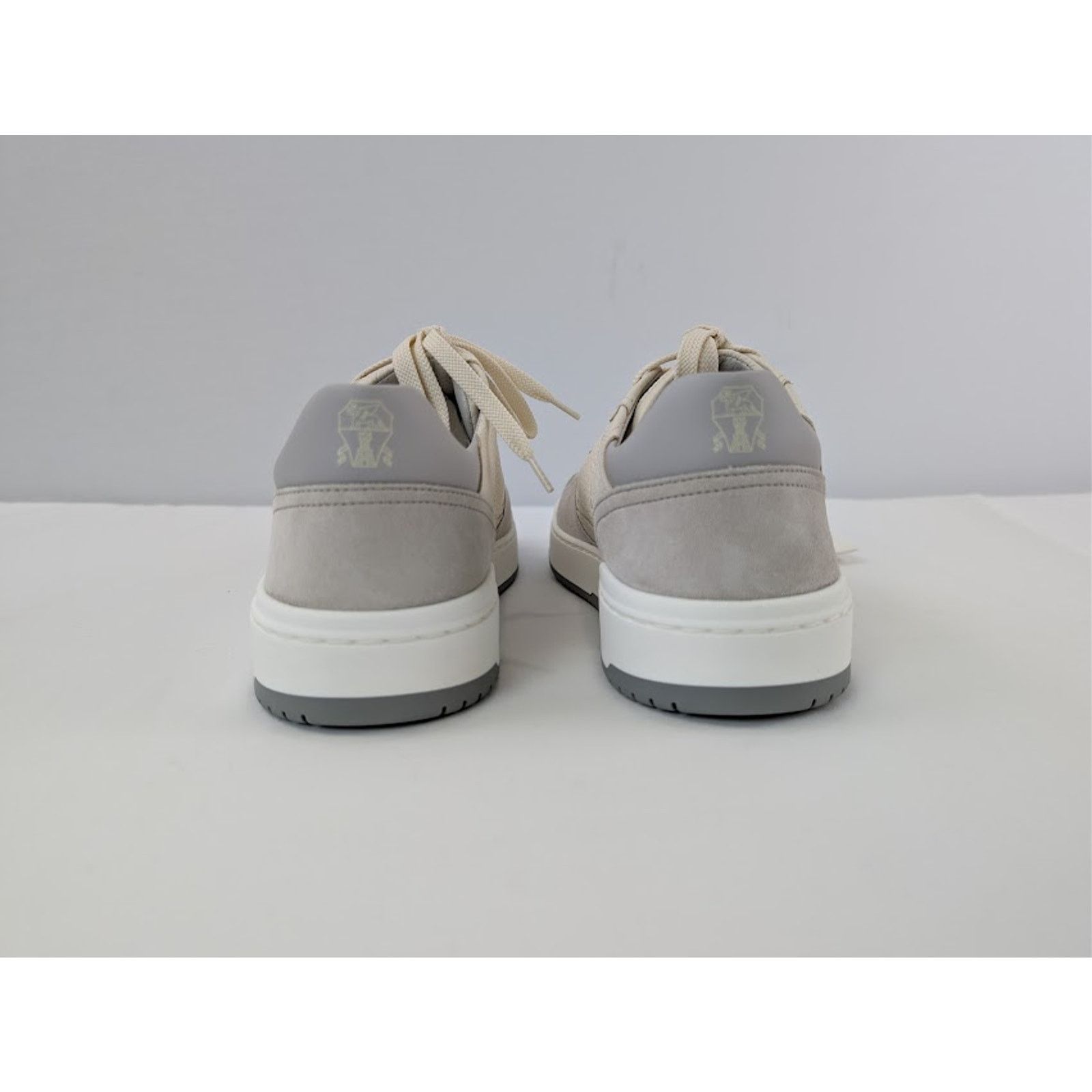 Brunello Cucinelli o1rshd1 Leather Low-Top Sneakers in White / Grey / Cream Size US 8 / EU 41 - 12 Thumbnail