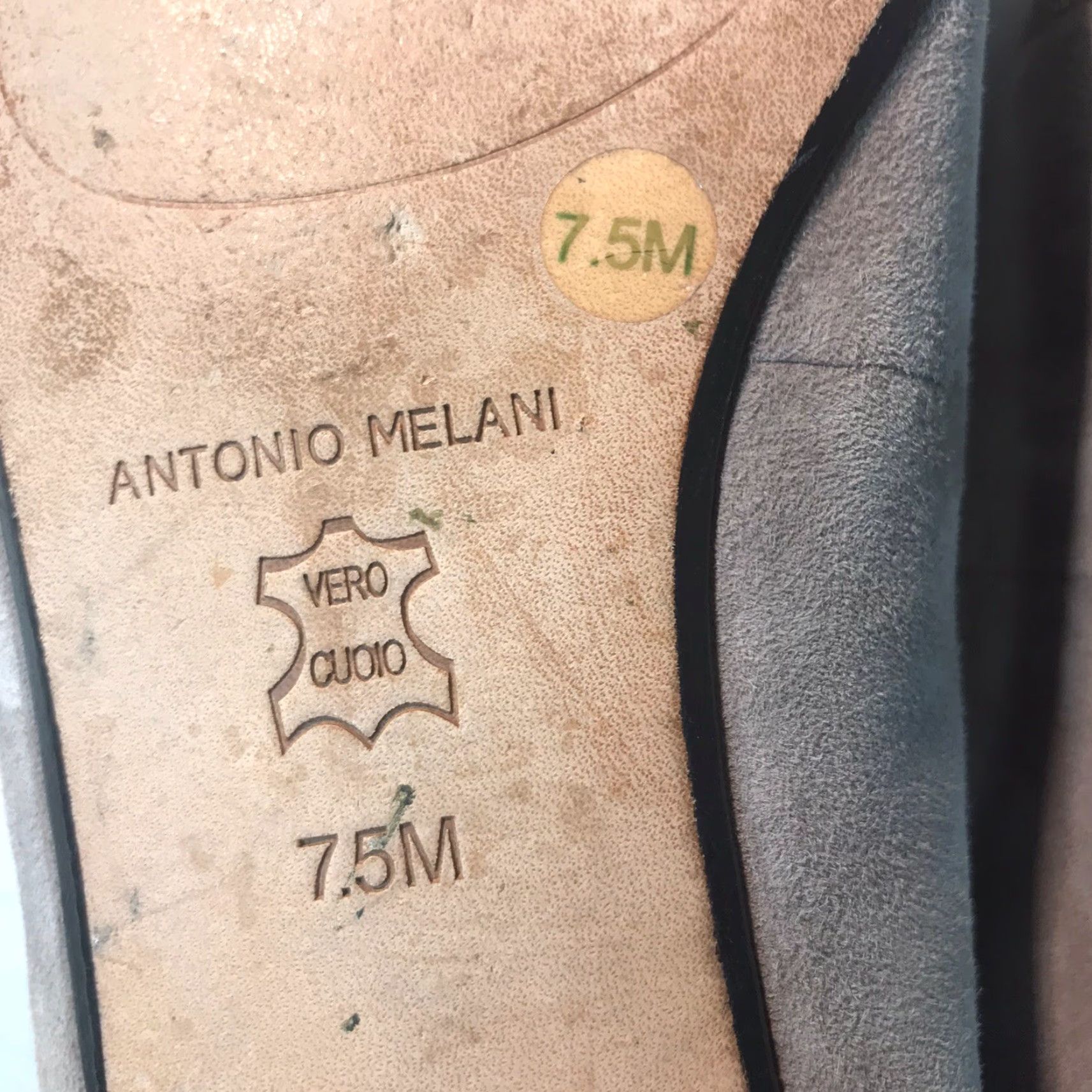Vintage Antonio Melani Womens Flat Shoes Size 7.5M Suede Gray Beaded Classic Modern Size US 7.5 / IT 37.5 - 6 Thumbnail