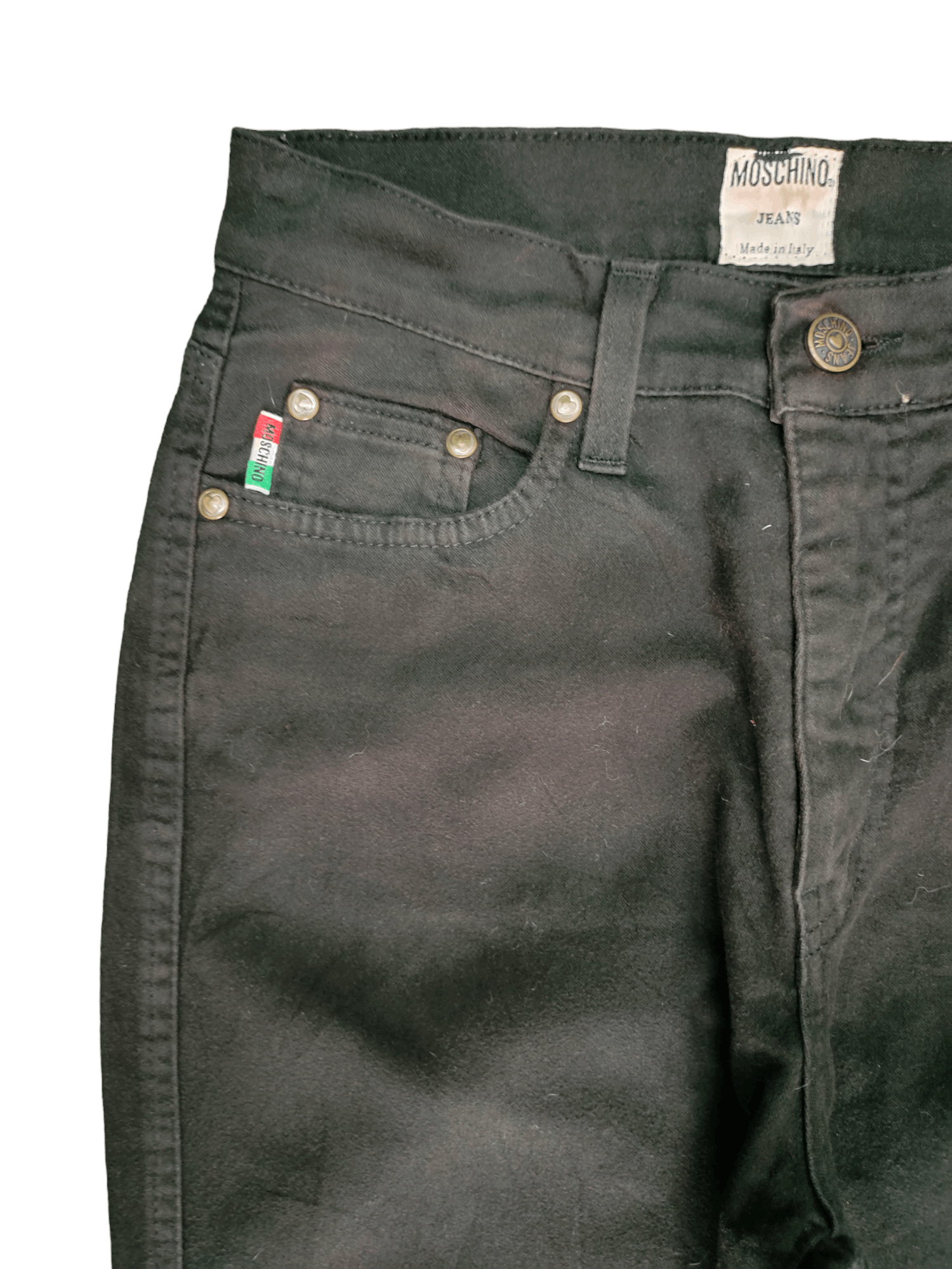 Moschino Vintage 90s Moschino Black Denim Pants High Rise Size US 27 - 4 Thumbnail
