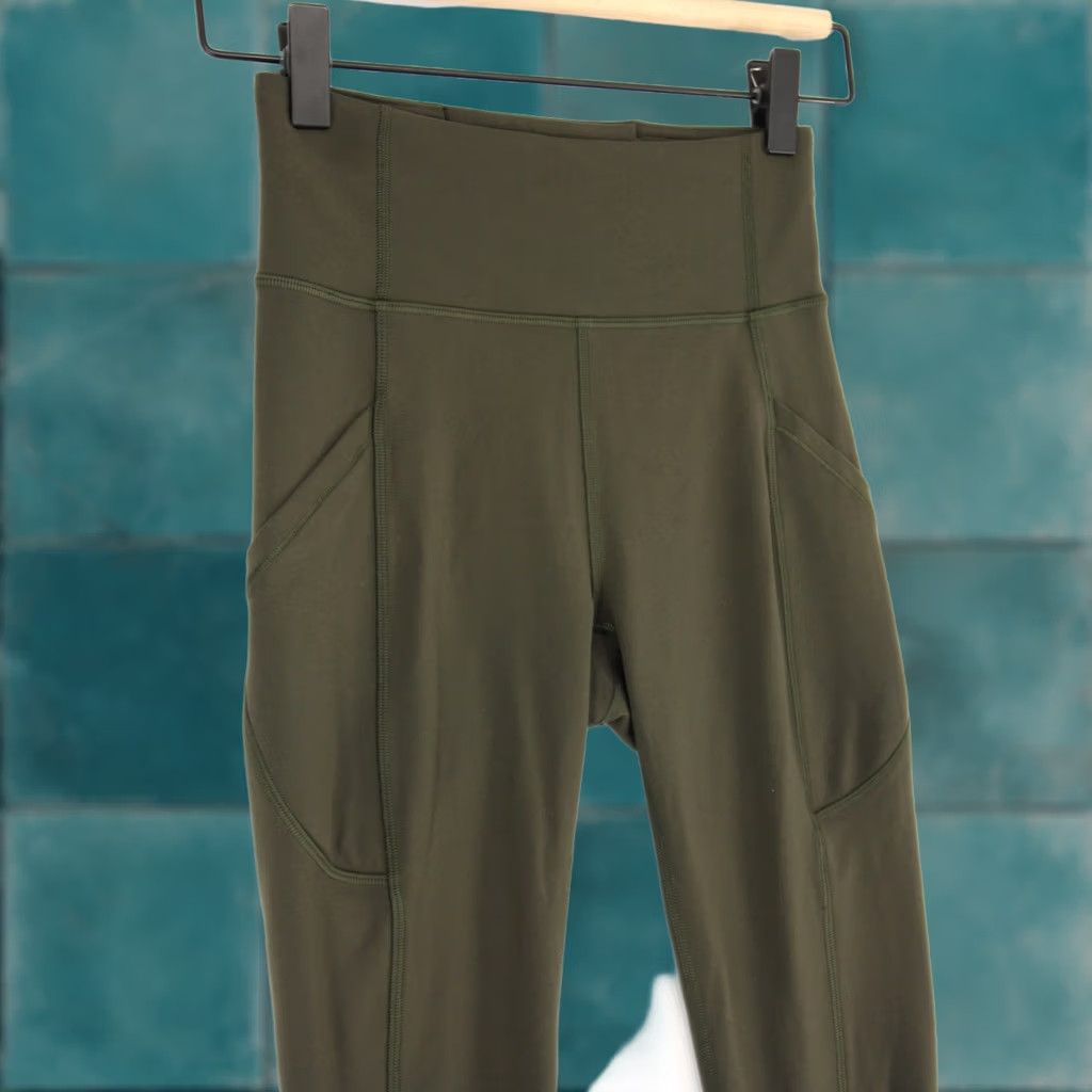 Lululemon Lululemon All The Right Places Leggings Womens 2 Dark Olive Pockets Lossless Activewear Luxtreme High Rise Tight Slim Skinny Inseam 25 in Size 26" / US 2 / IT 38 - 1 Thumbnail