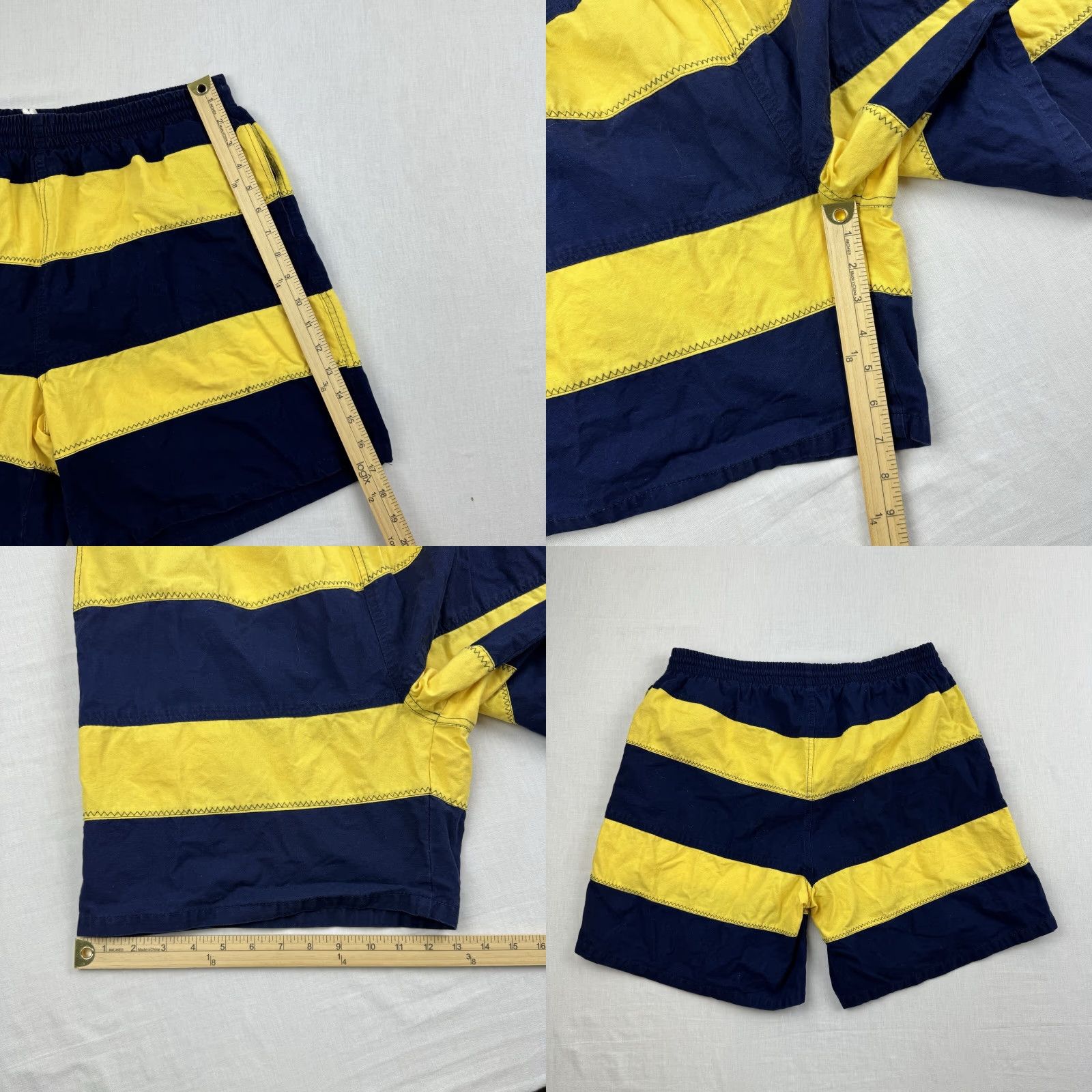Vintage VINTAGE Key Elements Beach Trunks Bottom Mens L Blue Striped 90s Adult Large Shorts Size US 33 - 8 Thumbnail