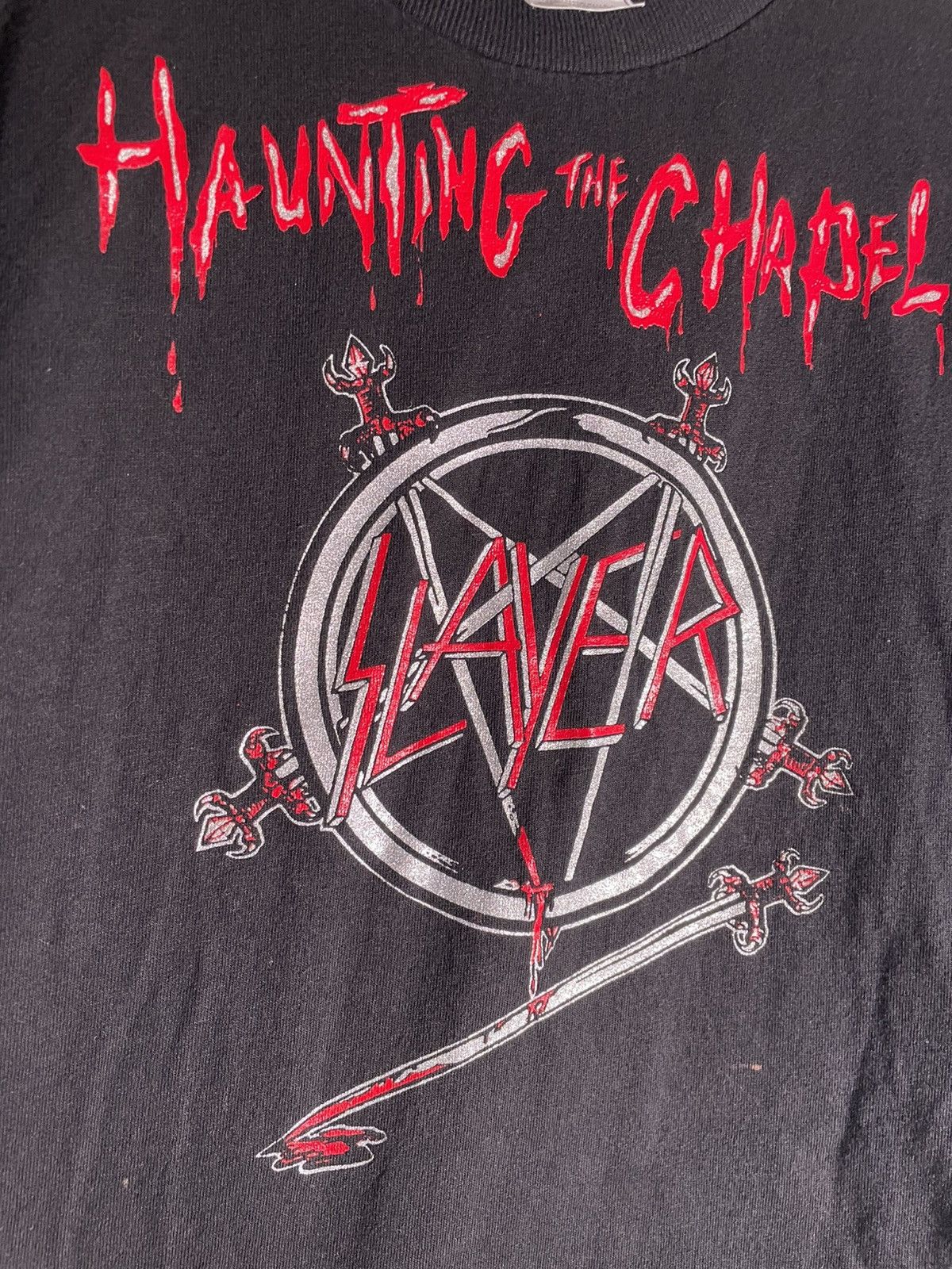 Band Tees Y2K 2000’s VTG Vintage Slayer Haunting the Chapel Metal Tee Size US XXS / EU 40 - 4 Thumbnail