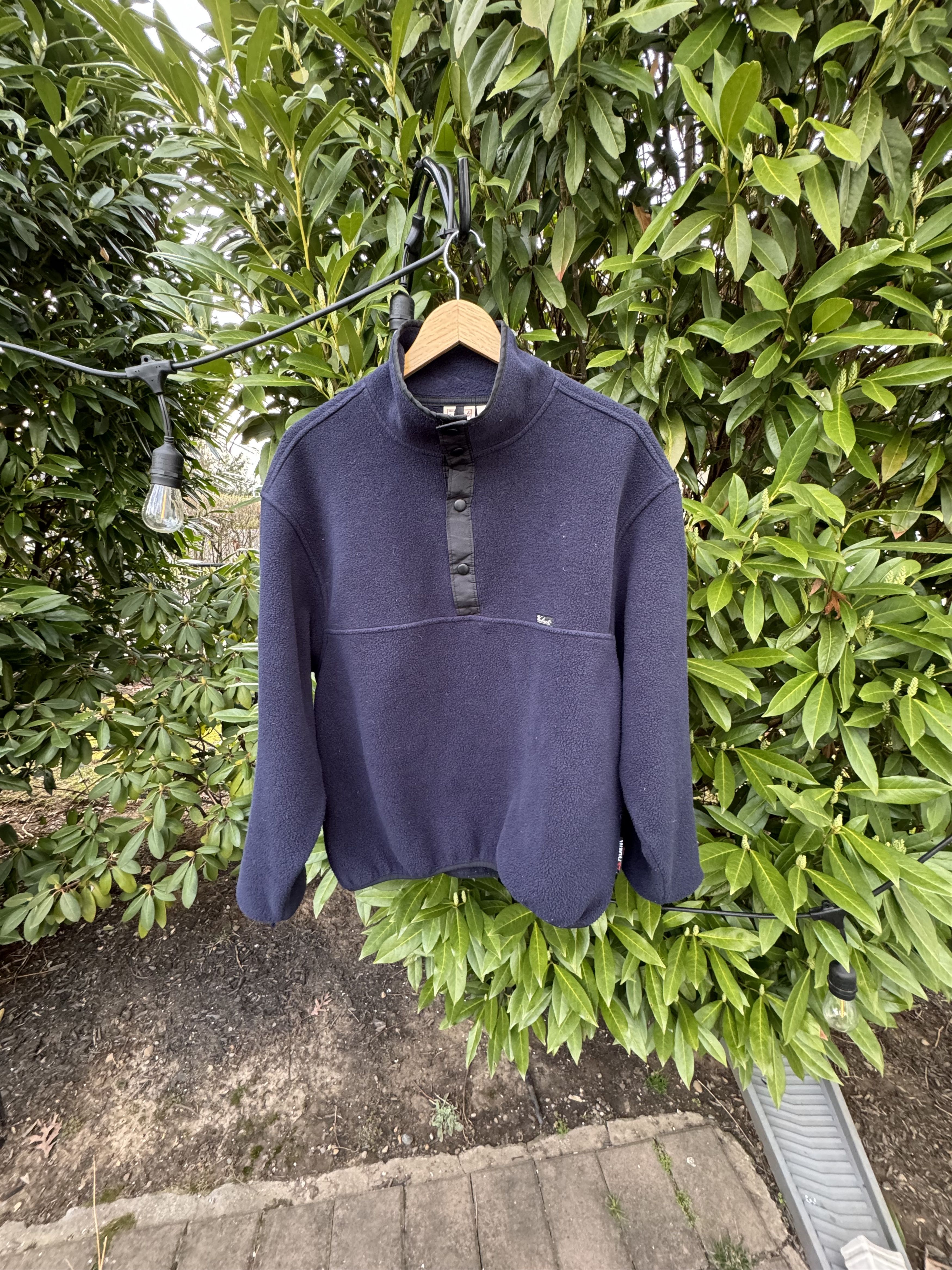 image of Woolrich Woolen Mills Polar Fleece Pullover, 1/4 Snap in Navy/Black, Men's (Size Large)