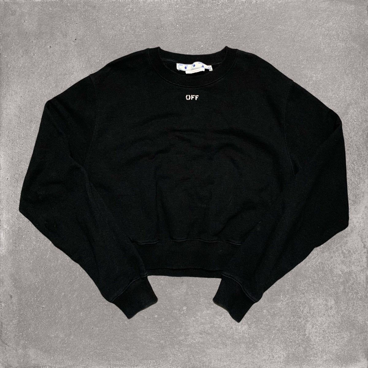 Off-White Off White XS Black Sweatshirt Crewneck Off Logo Short Virgil Size US XS / EU 42 / 0 - 1 Thumbnail