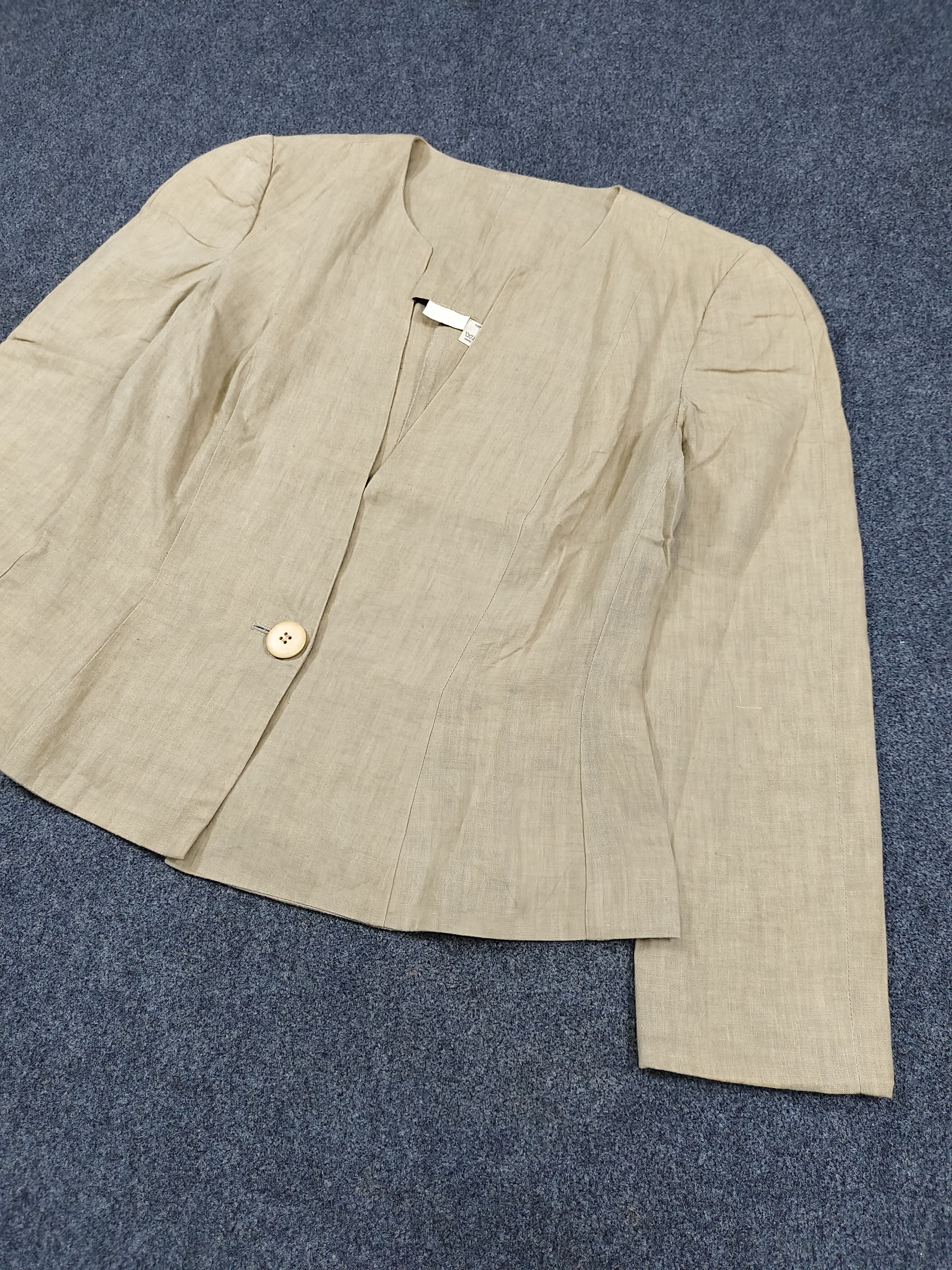 Krizia 90s Krizia🇮🇹 Linen Minimalist Tailored Blazer Jacket Size M / US 6-8 / IT 42-44 - 6 Thumbnail