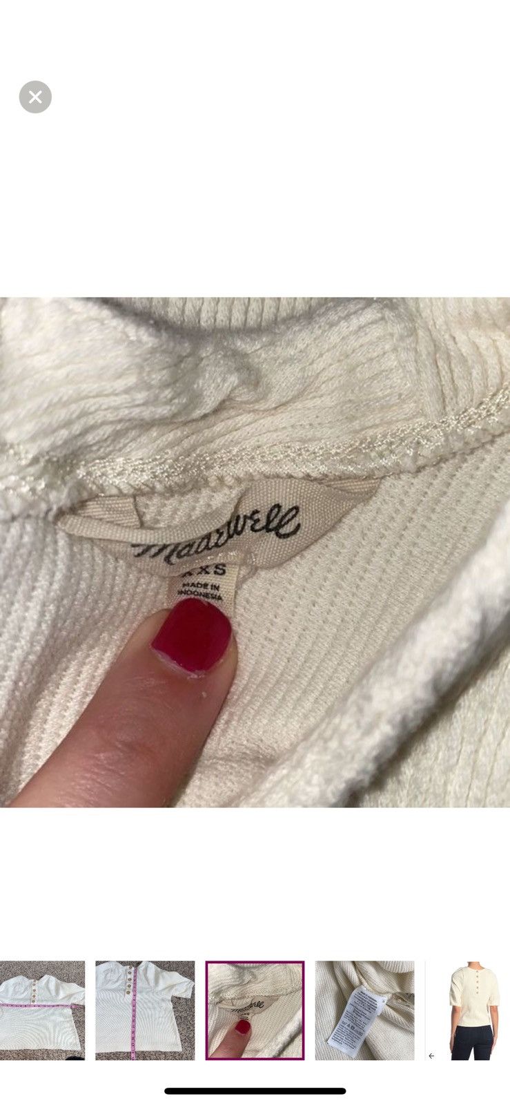 Madewell Madewell xxs ottoman jacquard button back top Size XXS / US 00 / IT 34 - 8 Thumbnail