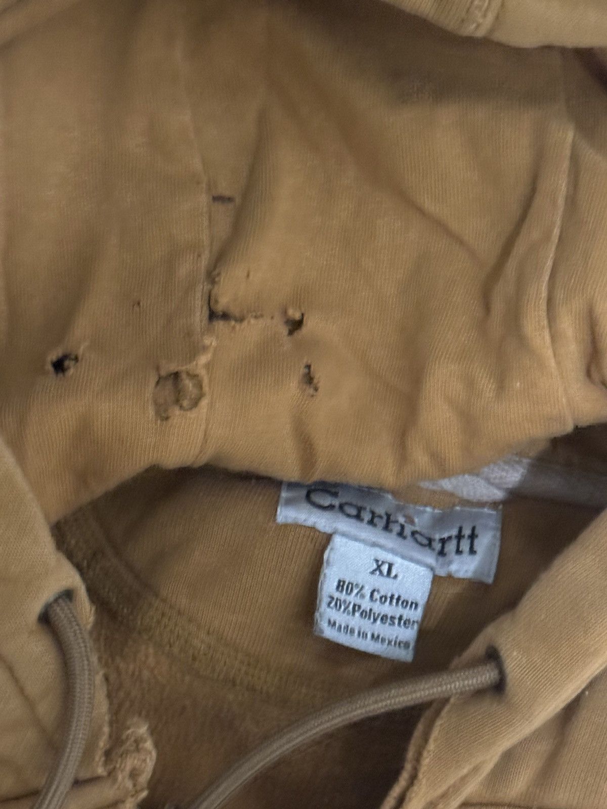 Carhartt × Vintage Vintage Distressed “Paint Splatter” Carhartt Hoodie Size US XL / EU 56 / 4 - 4 Thumbnail