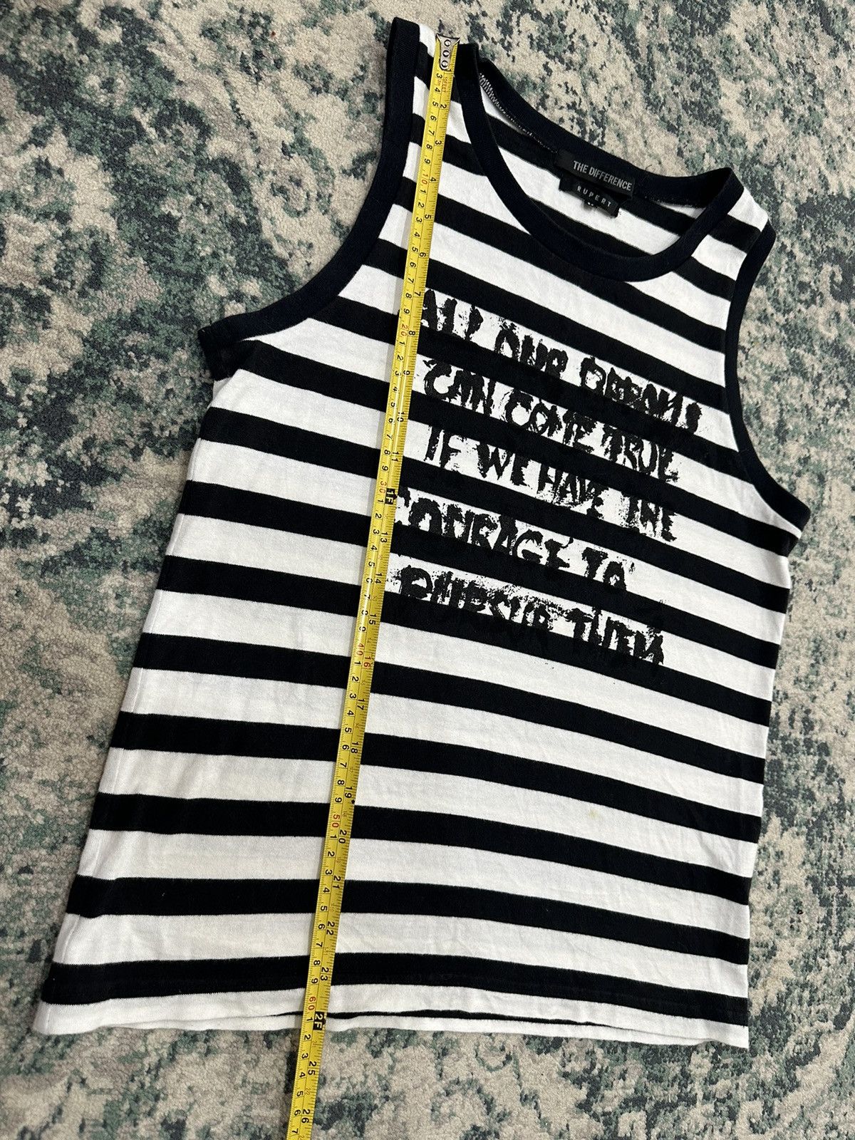 Japanese Brand The Difference By Rupert Cyberpunk Poem Stripe Sleeveless Size US M / EU 48-50 / 2 - 12 Thumbnail