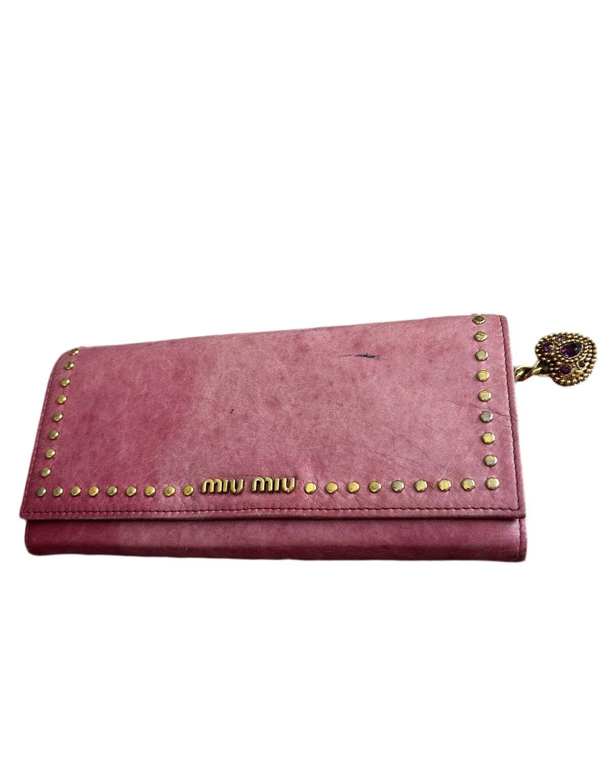 Miu Miu Miu MIUMIU Wallet Women's Long Leather Madras Love