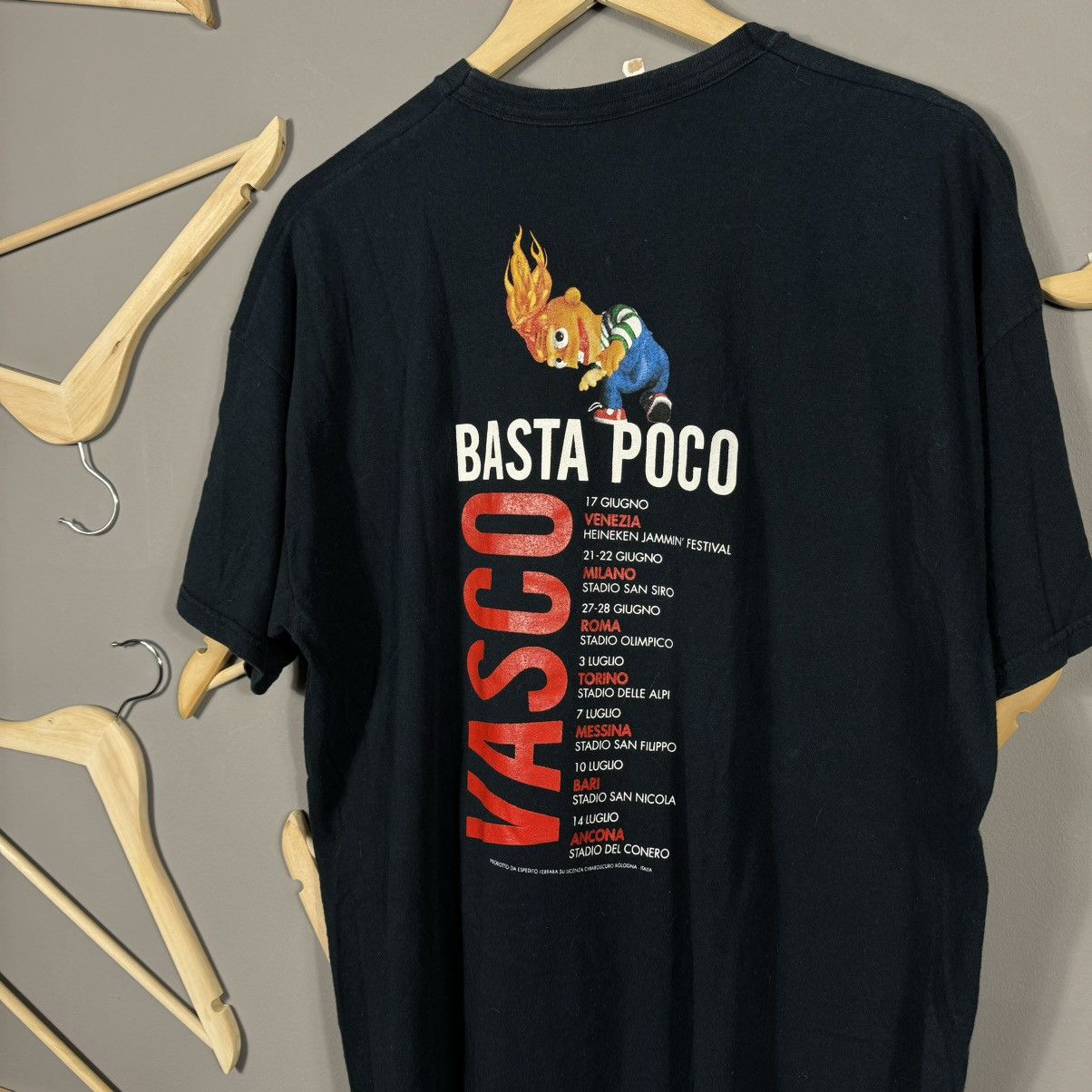 Band Tees Vasco Rossi Basta Poco Concert Tee 2007 Screen Stars Size US XL / EU 56 / 4 - 8 Thumbnail