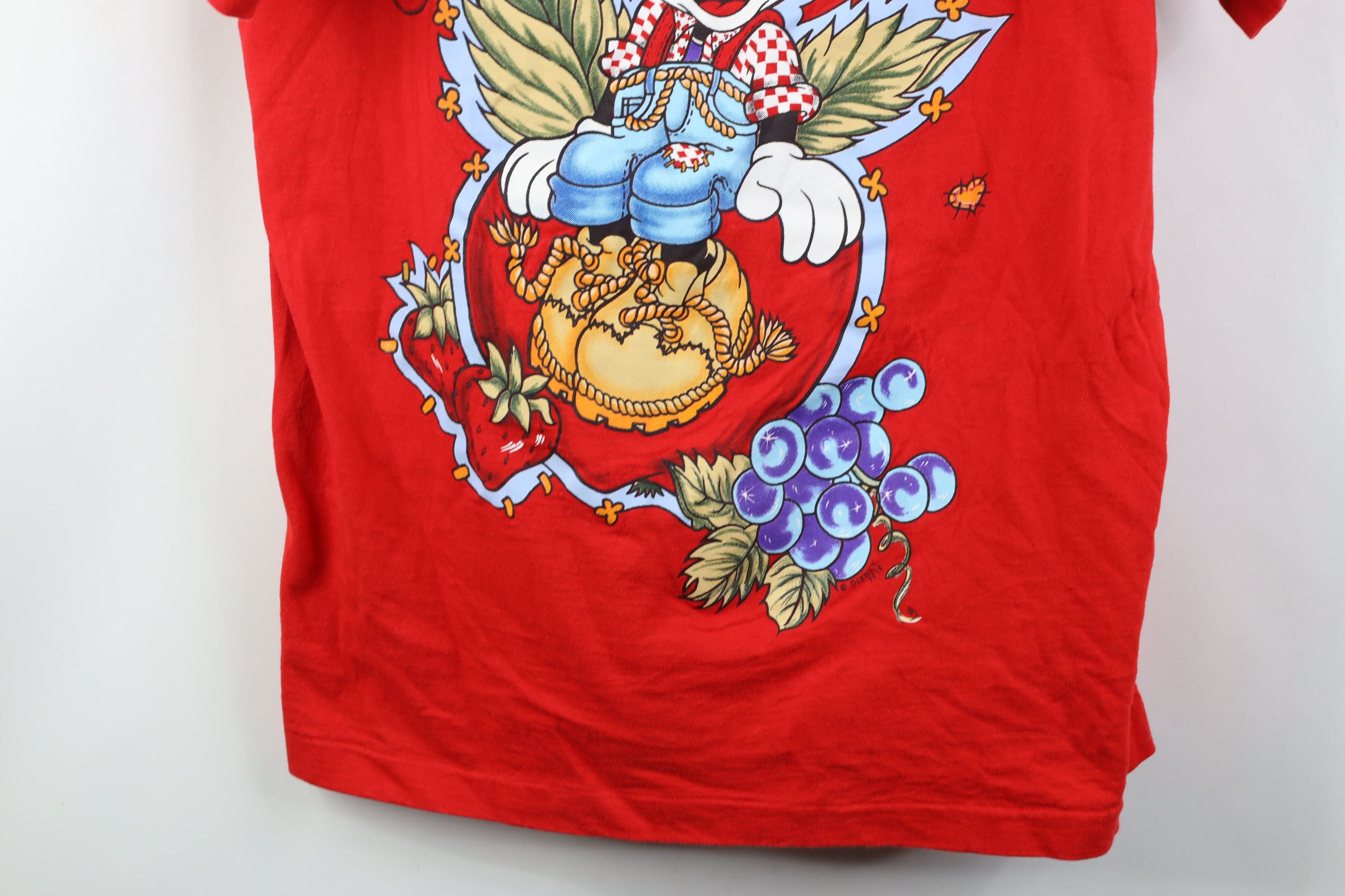 Disney Vintage 90s Disney Mickey Mouse Farmer Short Sleeve T-Shirt Size ONE SIZE - 3 Thumbnail