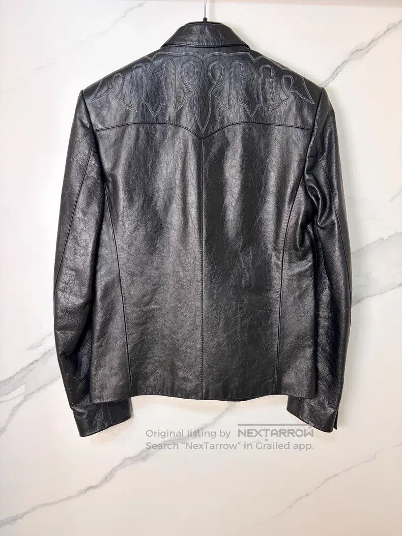 Saint Laurent Paris Saint Laurent Paris Leather Embroidered Leather Jacket Size US S / EU 44-46 / 1 - 2 Thumbnail