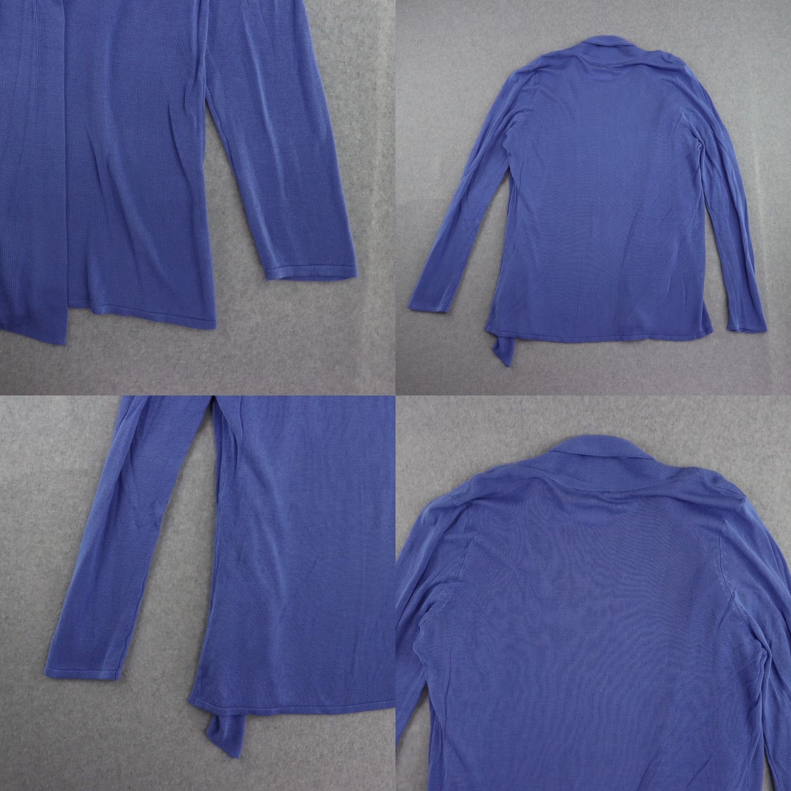 Vintage CYRUS Womens Cardigan Blue Large Long Sleeve Open-Front Draped Sweater Size L / US 10 / IT 46 - 8 Thumbnail