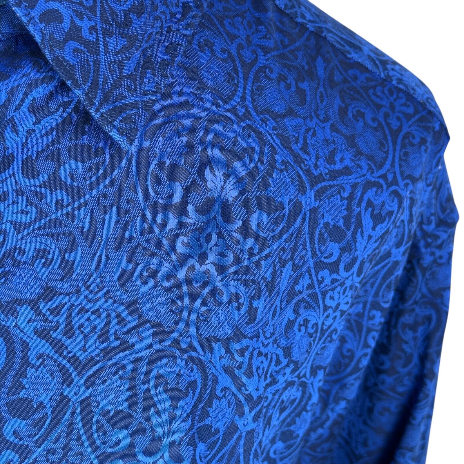 Robert Graham Robert Graham Shirt Men's 3XL XXXL Blue Damask Flip Cuff Size US XXL / EU 58 / 5 - 3 Thumbnail